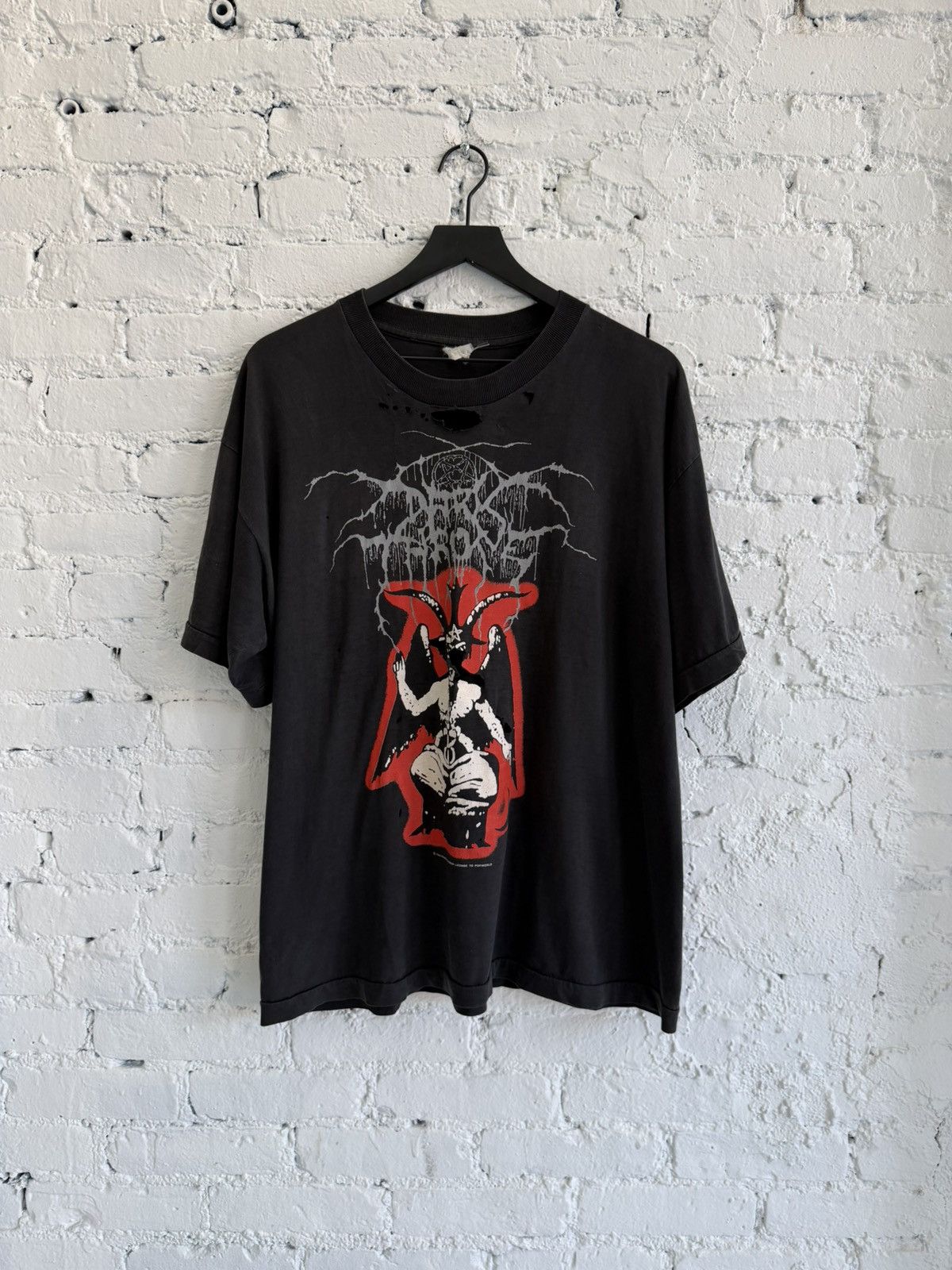 Vintage 1992 DARK THRONE ‘AS WOLFS AMONG SHEEP’ TEE Size US XL / EU 56 / 4 - 1 Thumbnail