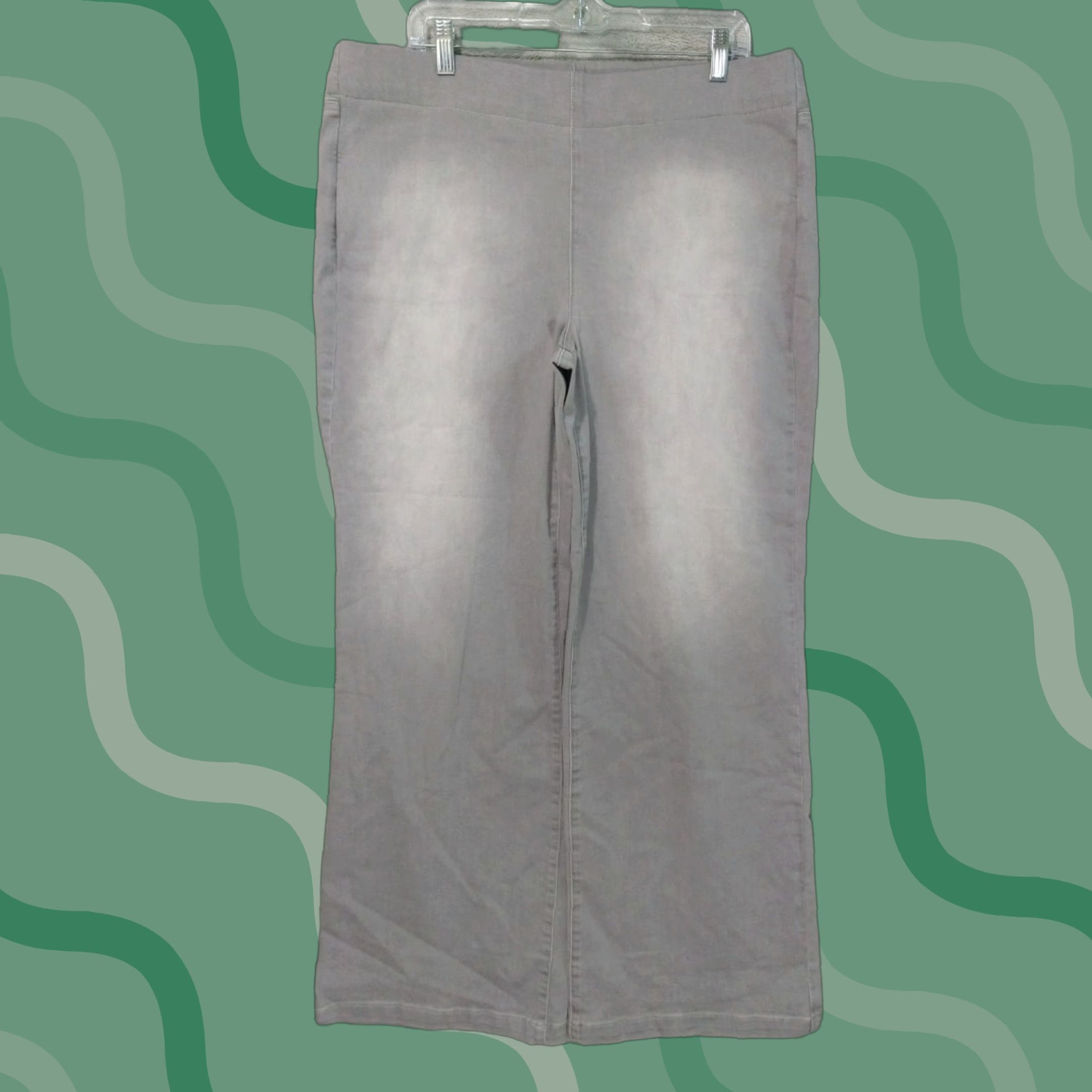 NYDJ NYDJ Jeans Womens 14 Gray Denim Wide-Leg High Rise Stretch Pull On Regular Inseam 32 in Womens Jeans Size 36" / US 14 / IT 50 - 1 Thumbnail