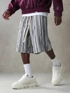 Jean Fujisaki x Kino Vintage Stripe Y2K Retro shorts Size US 34 / EU 50 - 4 Thumbnail