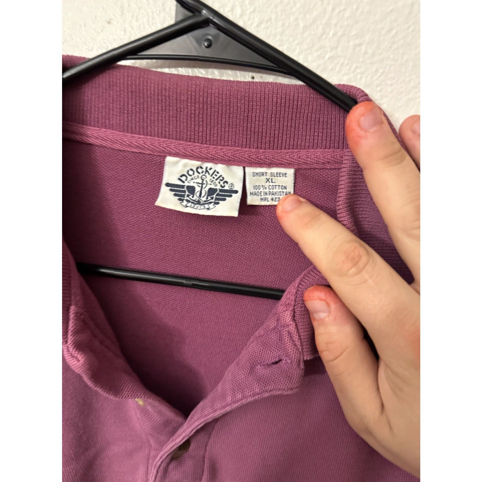 Dockers Dockers Extra large Polo T Shirt Purple Solid Men XL Size Size US XL / EU 56 / 4 - 2 Thumbnail