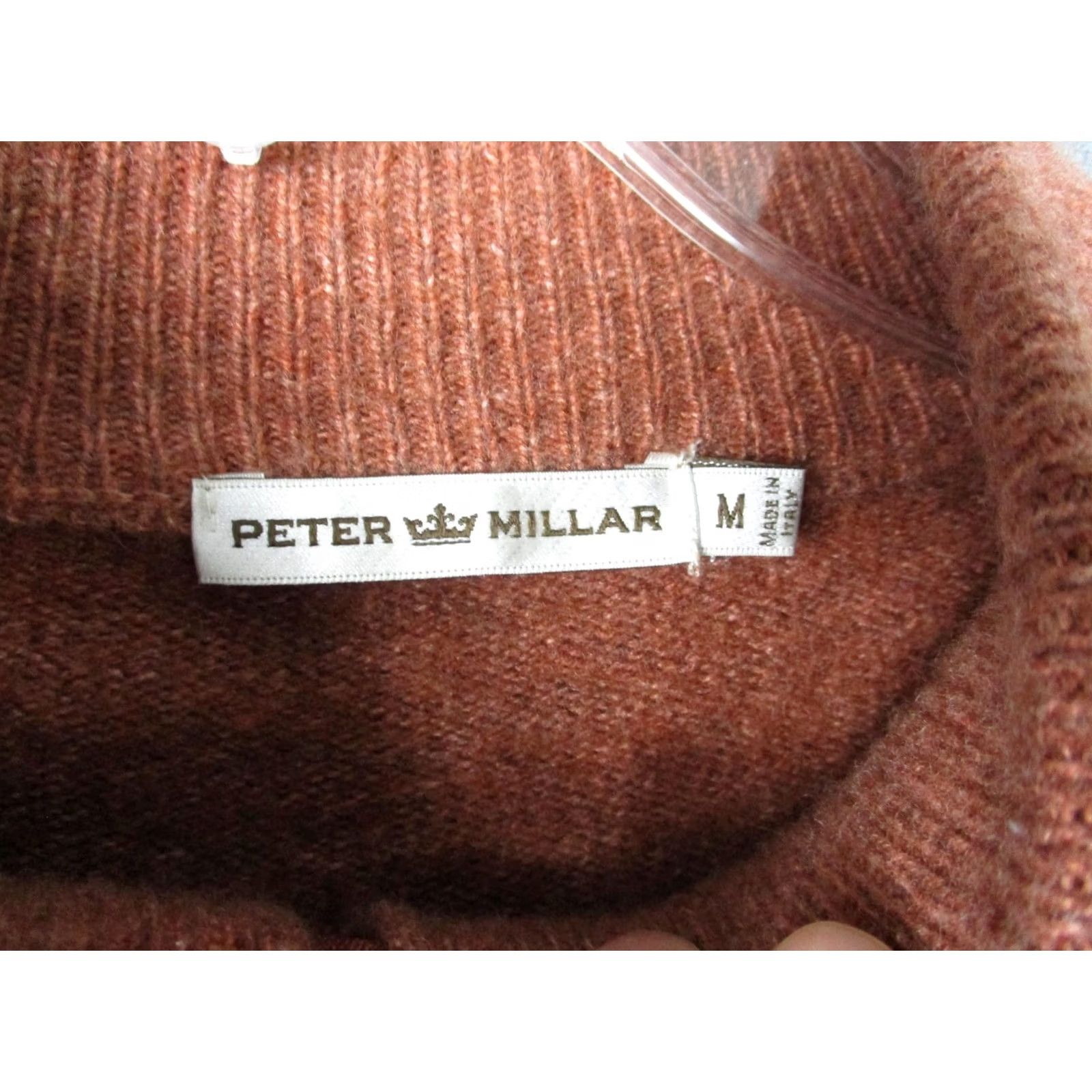 Peter Millar VINTAGE Peter Millar Sweater Mens Medium Orange 1/4 Zip Mock Wool Cashmere Italy Size US M / EU 48-50 / 2 - 3 Thumbnail
