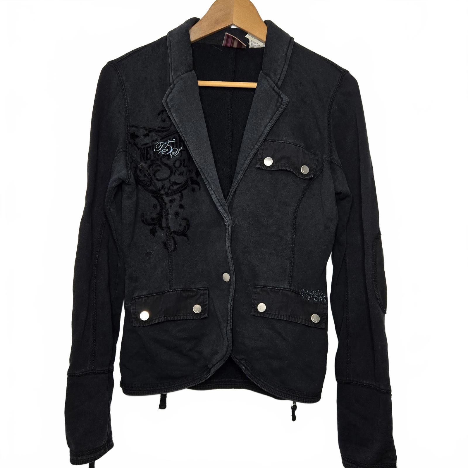 Triple 5 Soul Triple 5 Soul Jacket Womens Large Black Cotton Blazer Casual Size L / US 10 / IT 46 - 1 Thumbnail