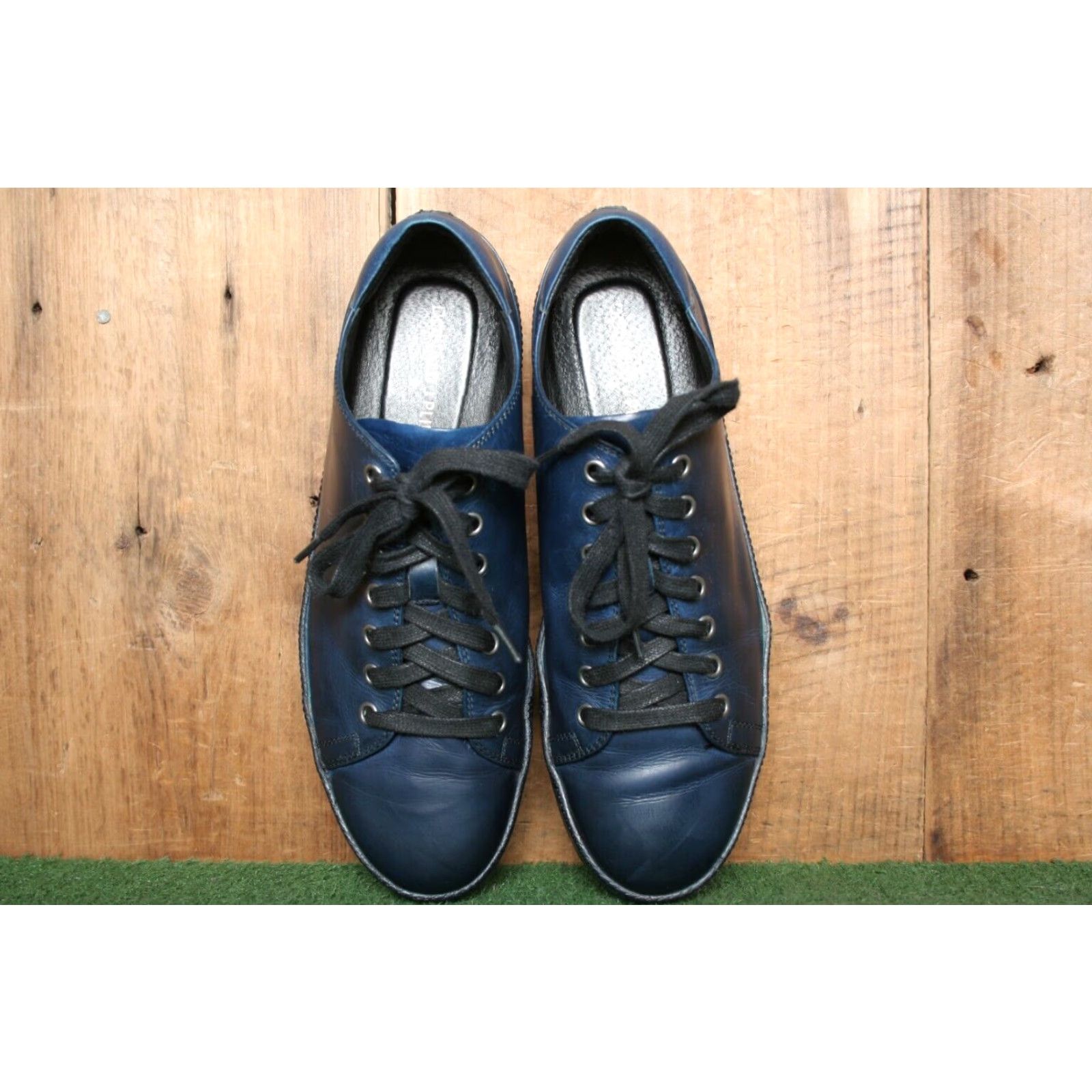 Donald Pliner DONALD J PLINER Jagar-43 Blue Leather Fashion Sneakers Men's Sz. 9M Shoes Sneaker Leather Blue Mens 9 Size US 9 / EU 42 - 4 Thumbnail