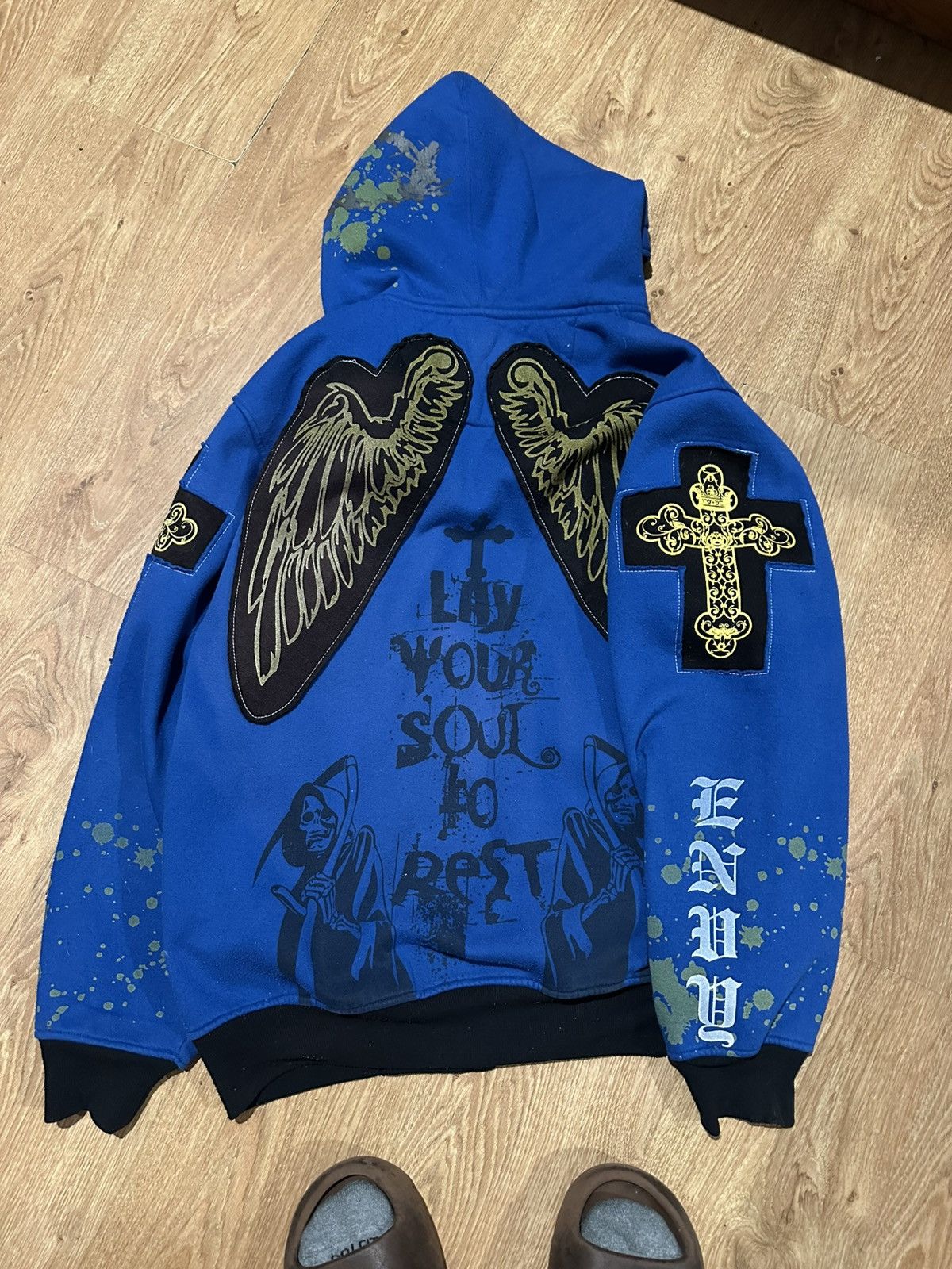 Vintage Vintage VTG Delf Hoodie Zip All Over Print Y2K Size US XL / EU 56 / 4 - 3 Thumbnail