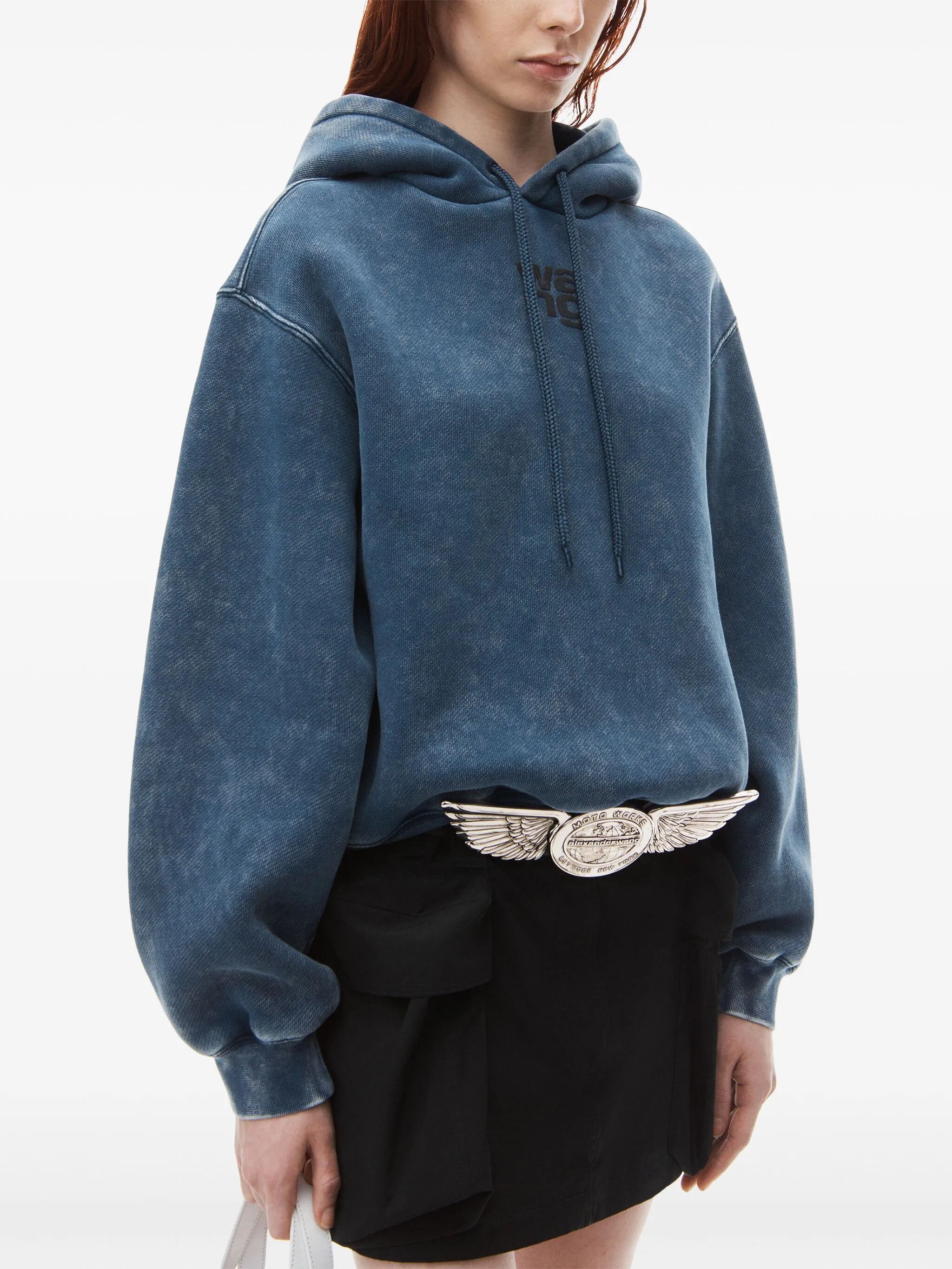 Alexander Wang o1s22i1n0225 Boxy Hoodie in Blue Size XS / US 0-2 / IT 36-38 - 4 Thumbnail