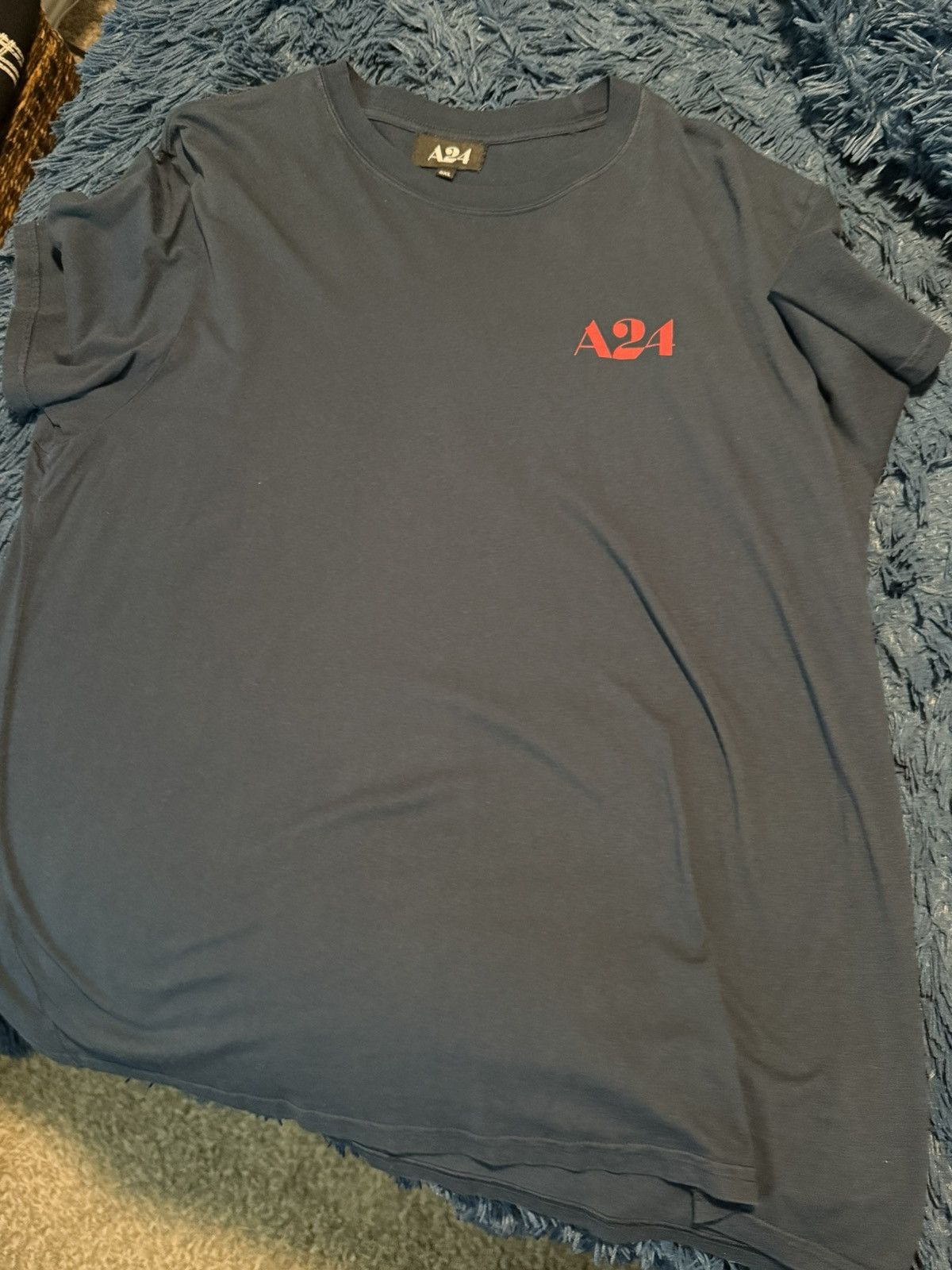 A24 A24 Navy Logo Tee Size US XXL / EU 58 / 5 - 1 Thumbnail