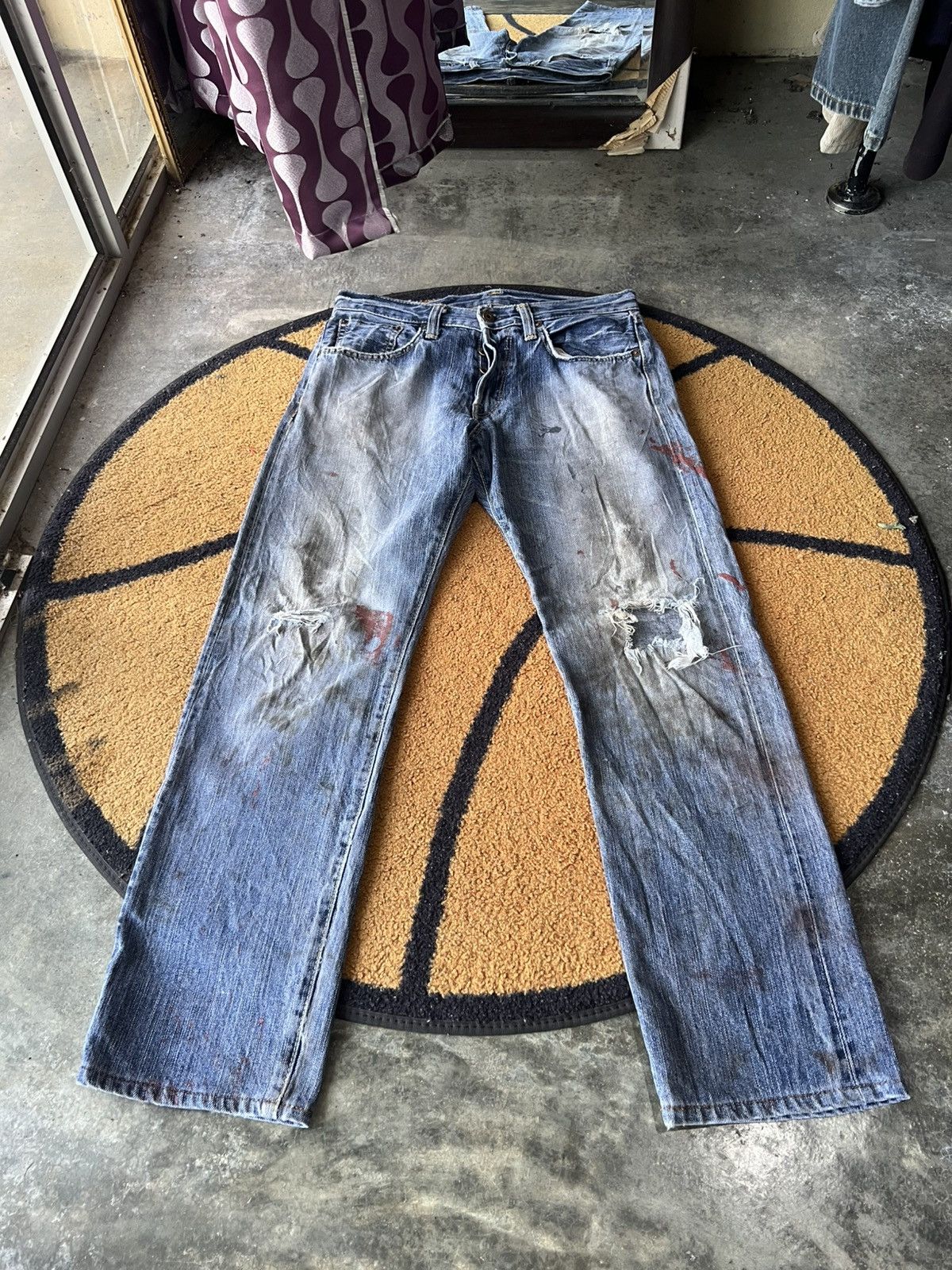Edwin 🔥Vintage Edwin 505 Distressed Denim Size US 32 / EU 48 - 1 Thumbnail