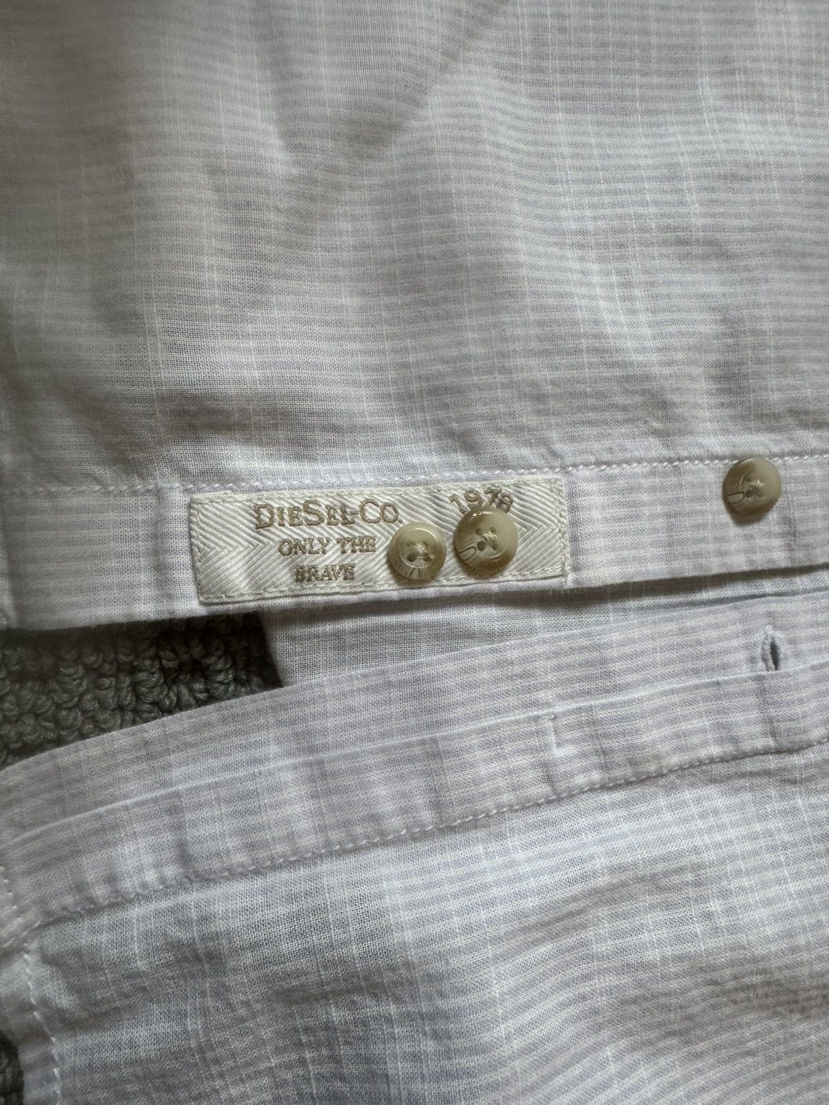 Diesel Pinstriped button down with denim collar $195 Size US M / EU 48-50 / 2 - 4 Thumbnail