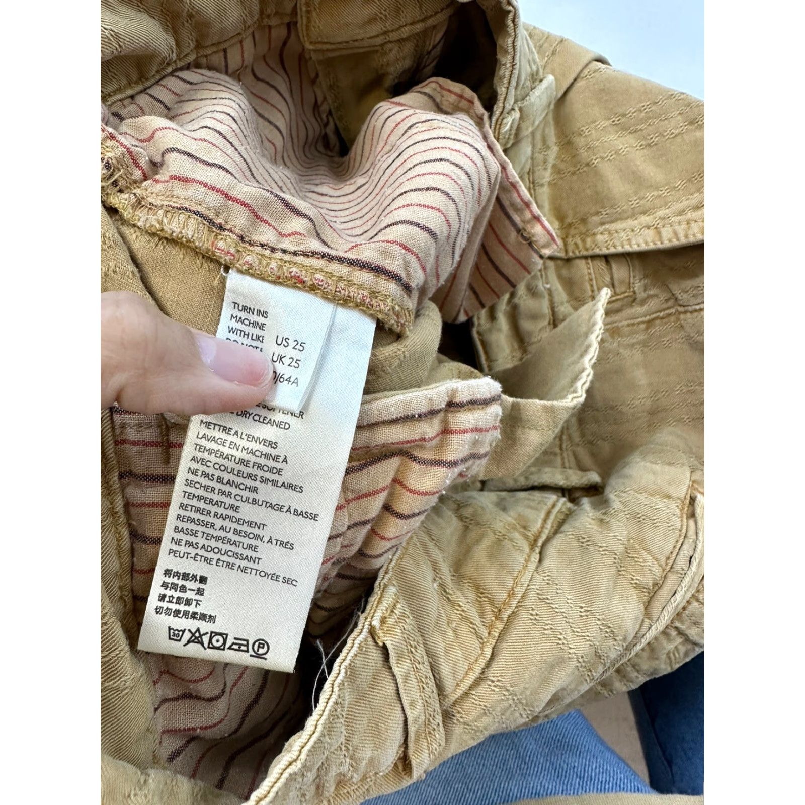 Anthropologie VINTAGE Anthropologie Pants Women’s 25 Khaki Beige Khakis Cotton Twill Straight 25 Women Size 42" / US 20 - 4 Thumbnail
