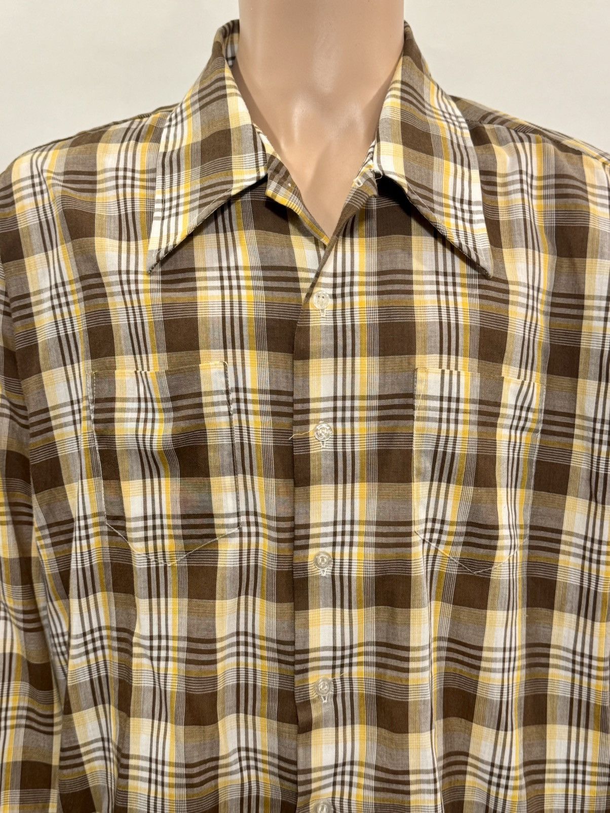 Vintage Men’s 1970’s Plaid Shirt Size US XL / EU 56 / 4 - 2 Thumbnail