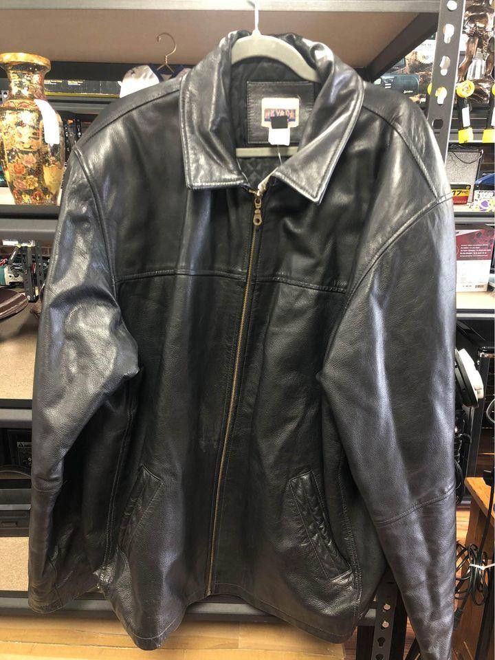 Designer Nevada Men's Black Leather Jacket - XL Tall Size ONE SIZE - 1 Thumbnail