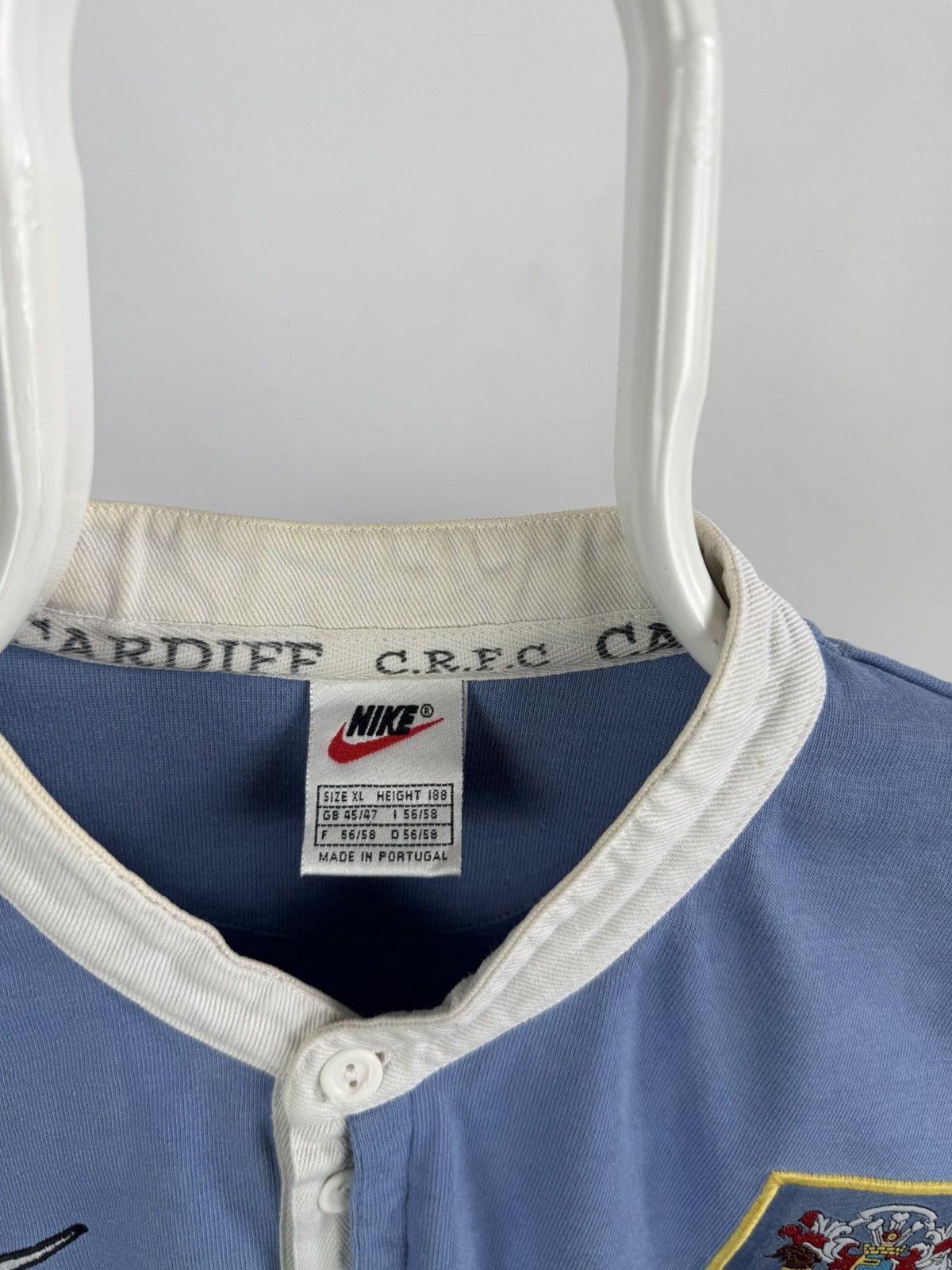 Nike Vintage 90’s Nike Cardiff C.R.F.C Long Sleeve Rugby Jersey Size US XL / EU 56 / 4 - 5 Thumbnail