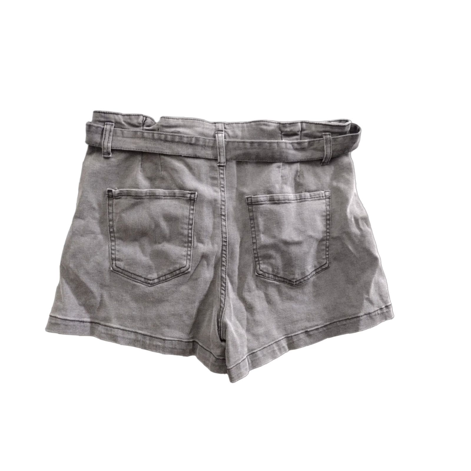 Vintage No Boundaries Pleated Paperbag Tied Shorts Juniors Black L 11-13 Stretchy Denim Paperbag Tied High Rise Casual Womens Shorts Size 36" / US 14 / IT 50 - 1 Thumbnail