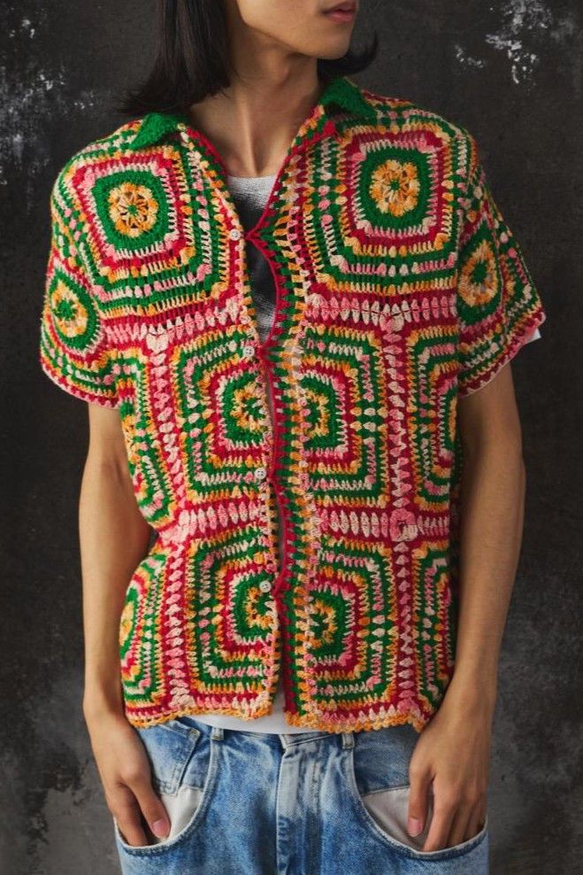 Bode Bode Manchester Crochet Short-Sleeve Shirt Size US S / EU 44-46 / 1 - 1 Thumbnail
