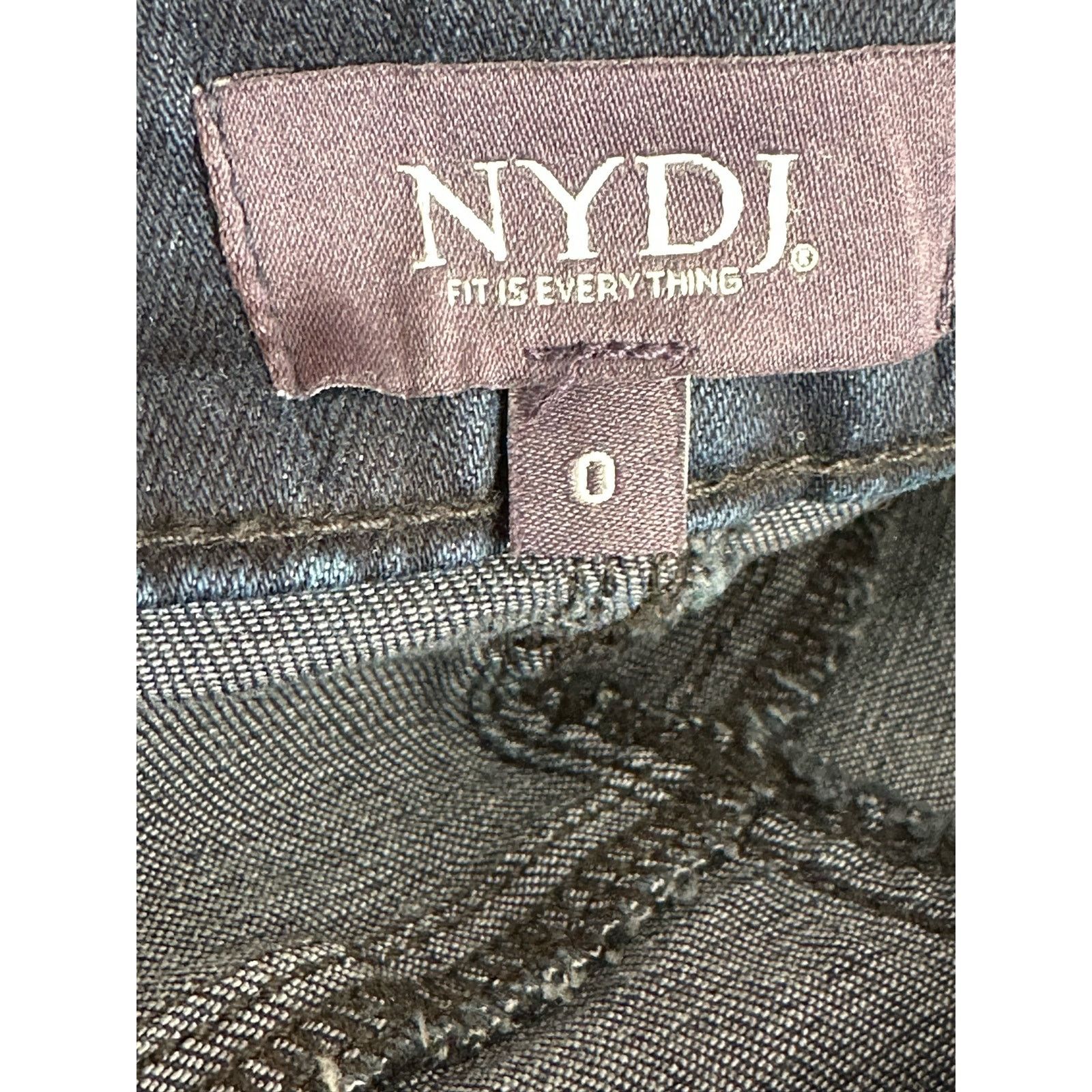 NYDJ NYDJ Blue Marilyn Straight side studs detail jeans size 0 Size 28" / US 6 / IT 42 - 3 Thumbnail