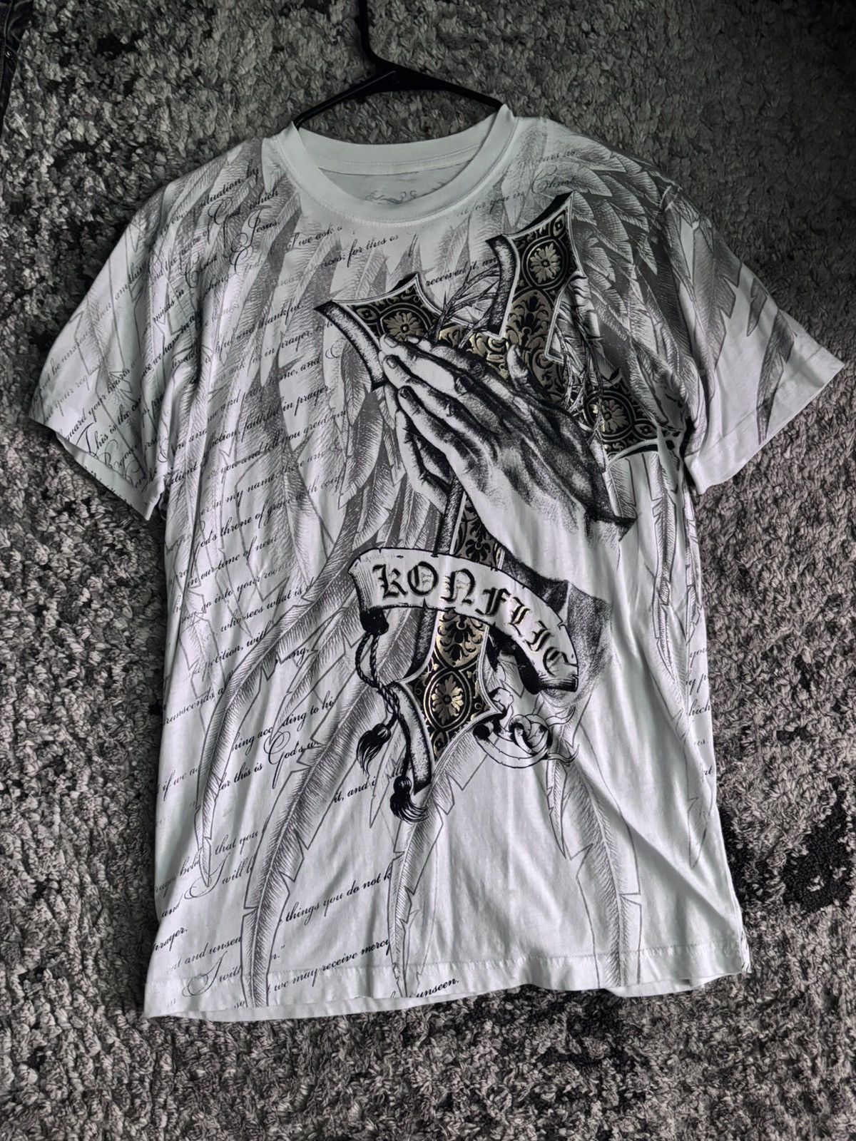 Affliction Gold cross affliction style shirt Size US M / EU 48-50 / 2 - 1 Thumbnail