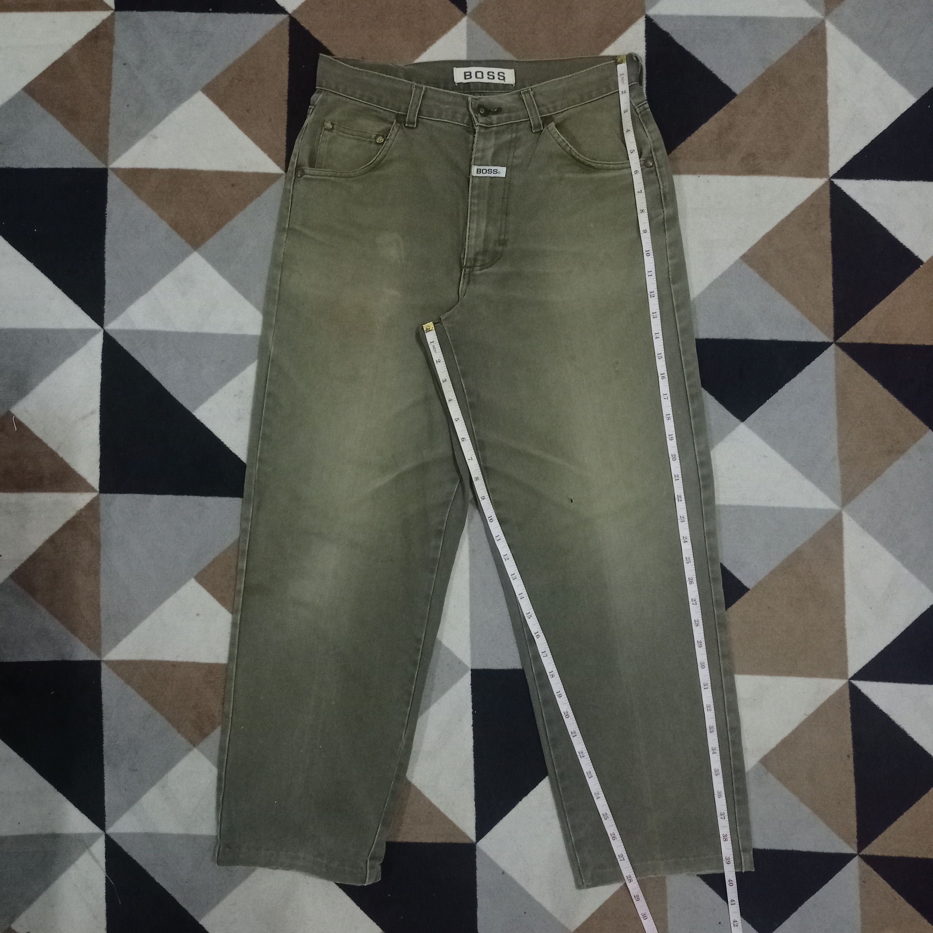 Hugo Boss Vintage BOSS Distressed Baggy Denim Pants 31x28 Size US 31 - 8 Thumbnail