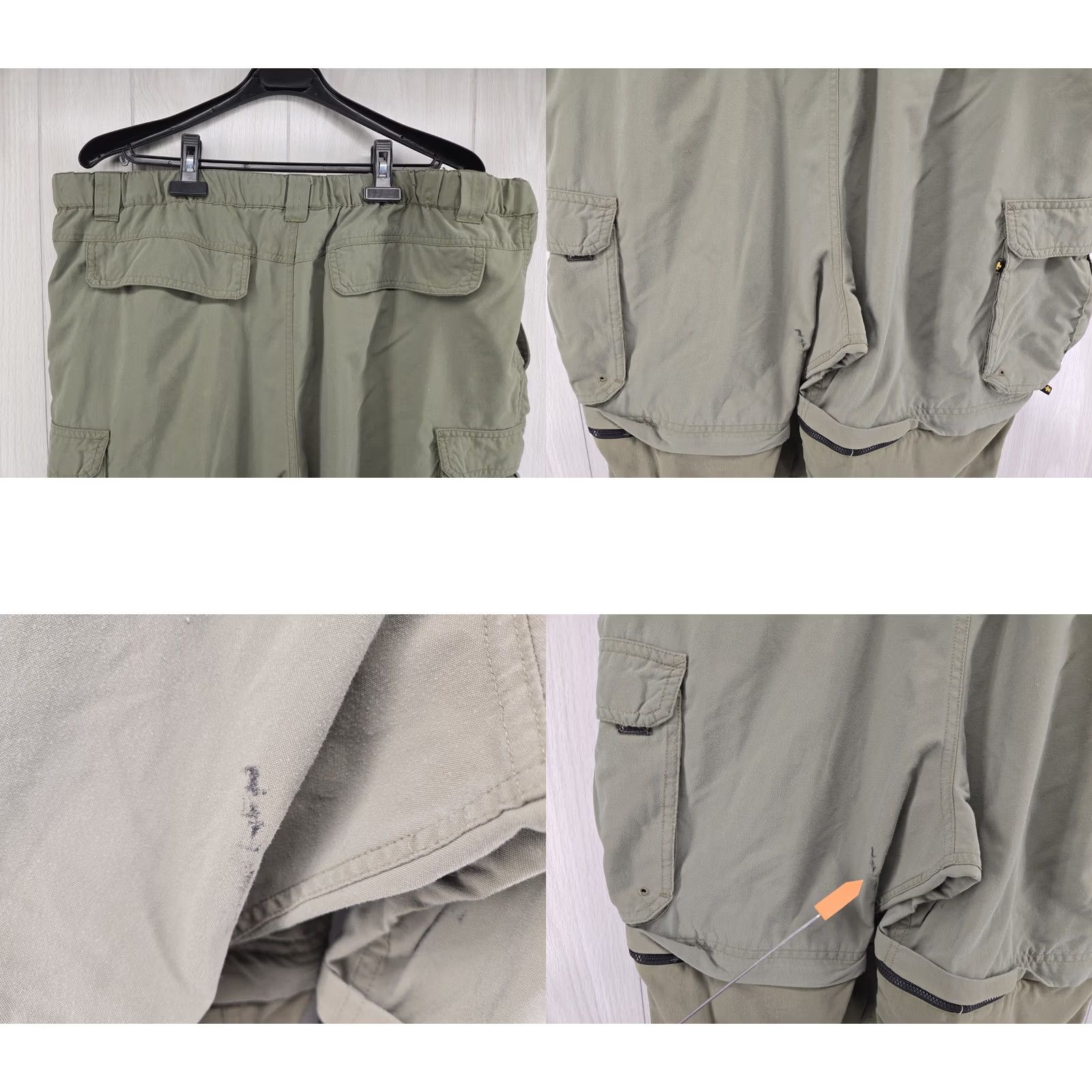 Vintage DISTRESSED Boy Scouts Switchback Pants Mens XL Green Nylon Zip Off Convertible BSA Mens XL 42x31 Pants Size US 36 / EU 52 - 8 Thumbnail