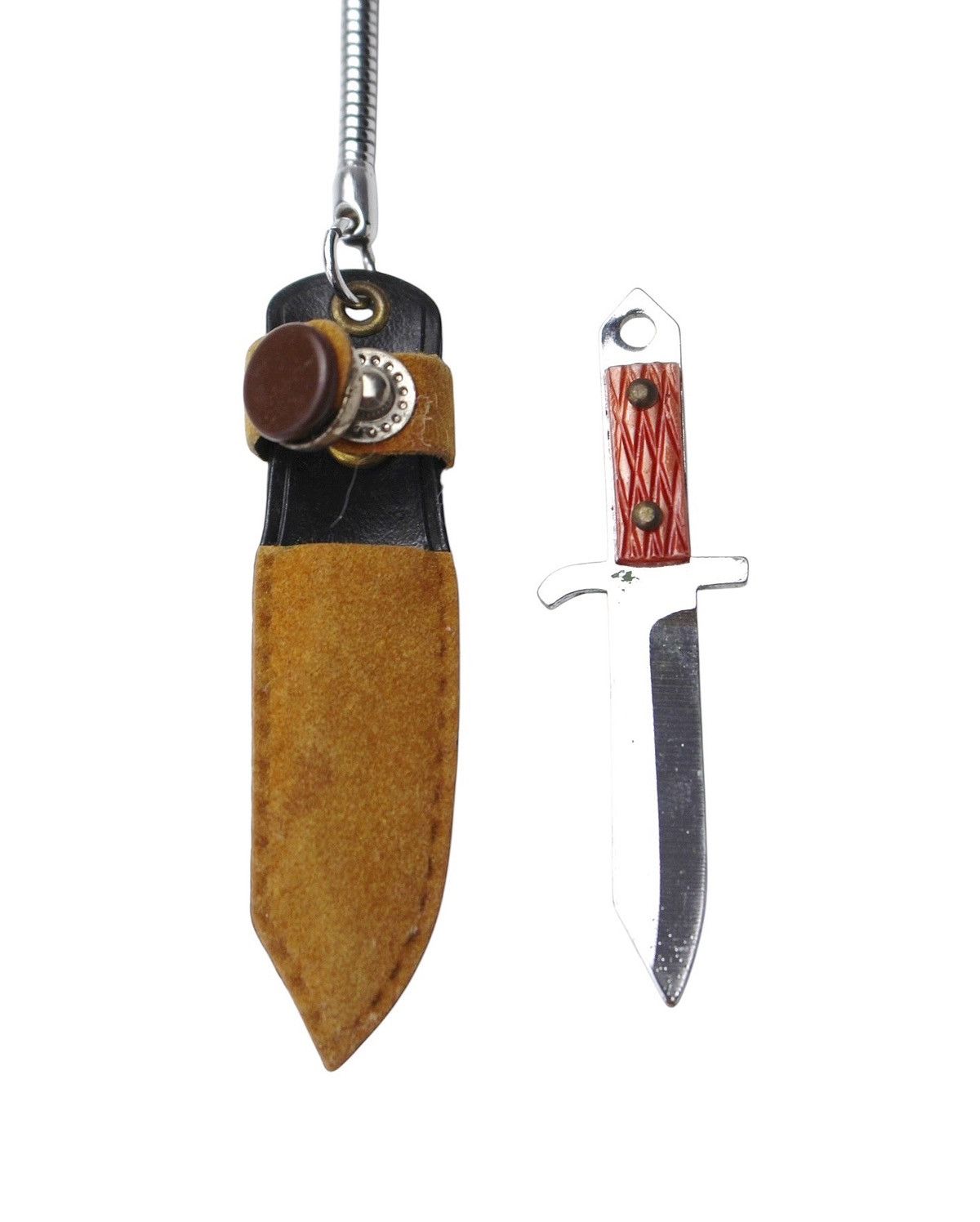 Vintage 2000S JAPANESE MADE MINI DAGGER KEYCHAIN WITH LEATHER SHEATH Size ONE SIZE - 3 Thumbnail