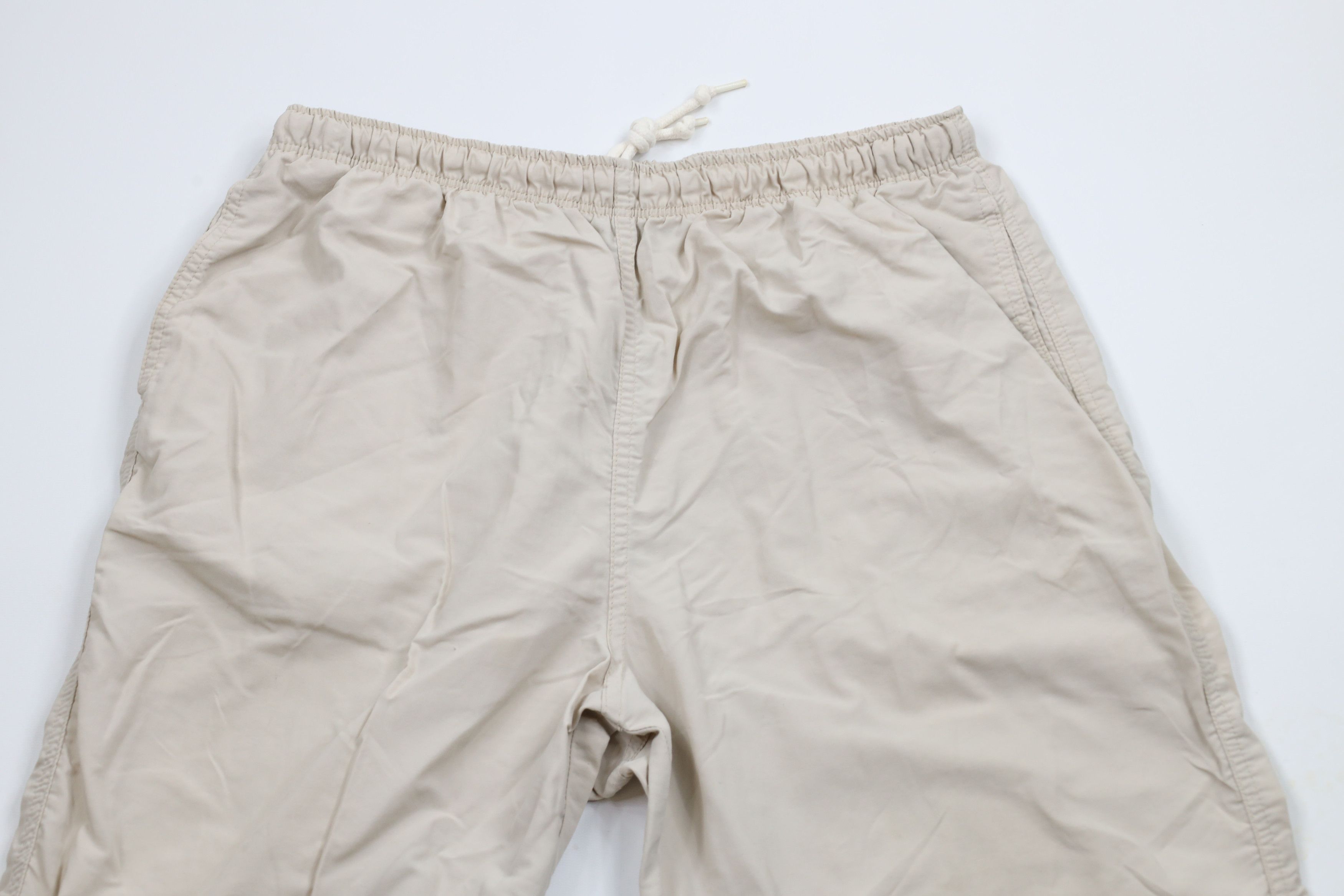 Lands' End × Vintage Vintage 90s Lands End Wide Leg Windbreaker Pants Beige USA Size 38" / US 16 / IT 52 - 2 Thumbnail