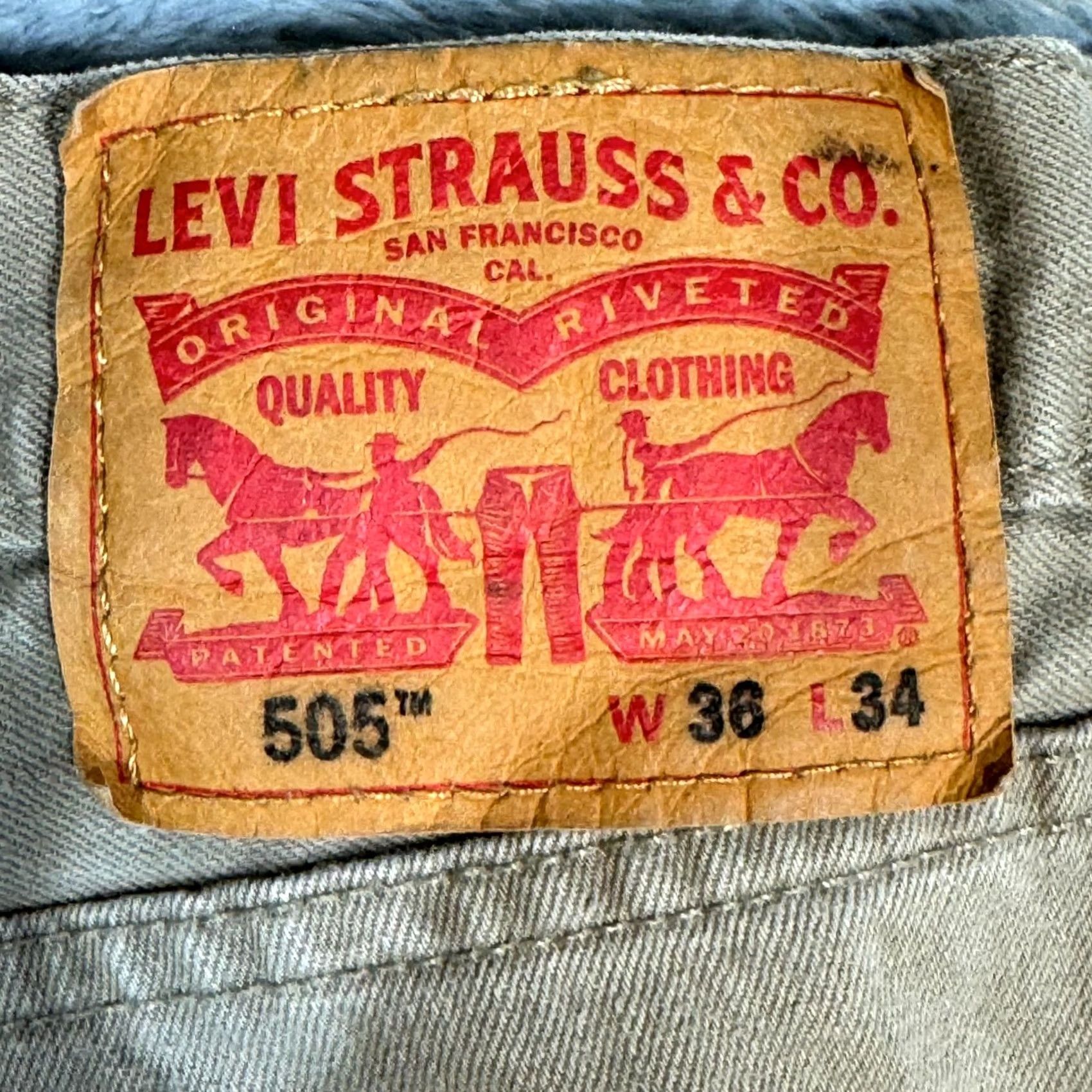 Levi's Levi's 505 Jeans Regular Fit / Straight Beiges Khaki Denim Mens 36x34 Casual Size US 36 / EU 52 - 4 Thumbnail