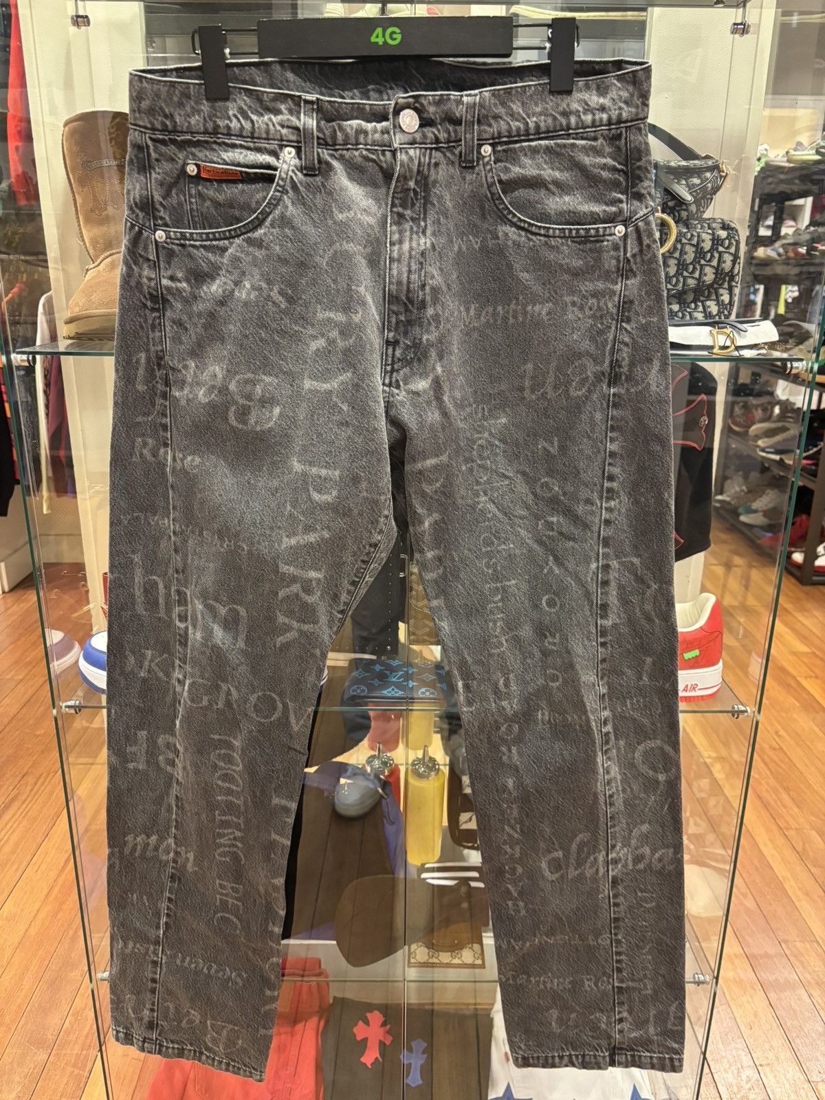 Martine Rose Martine Rose Text Denim Size US 33 - 1 Thumbnail