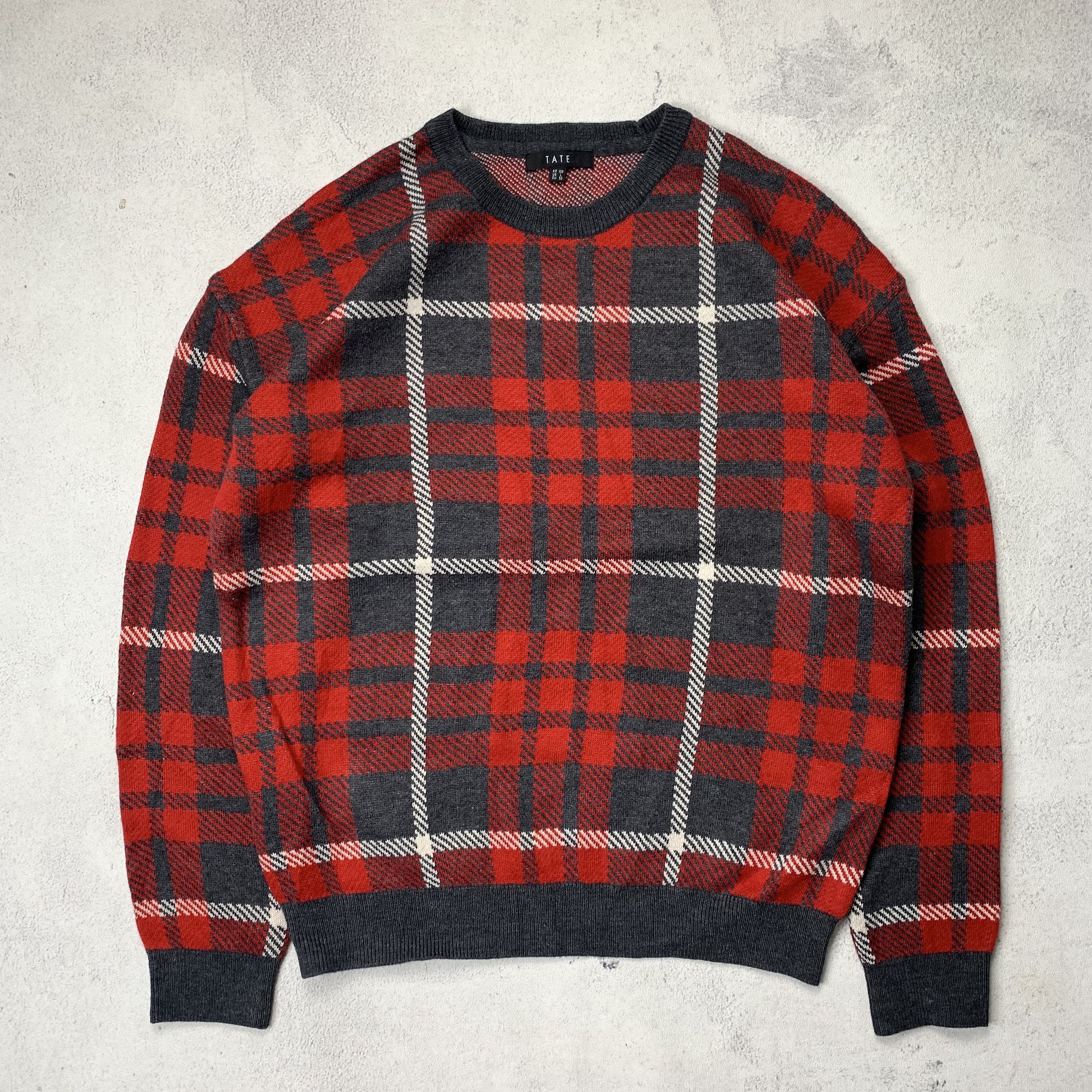 Japanese Brand Tate Knit Sweater Plaid Tartan Jumper Size US L / EU 52-54 / 3 - 1 Thumbnail