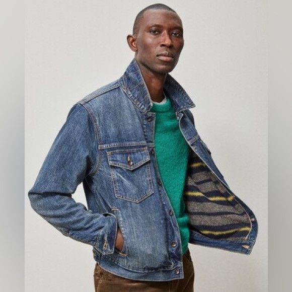 Todd Snyder Todd Snyder Denim Jacket Lined Wool Blend Size L Size US L / EU 52-54 / 3 - 2 Thumbnail