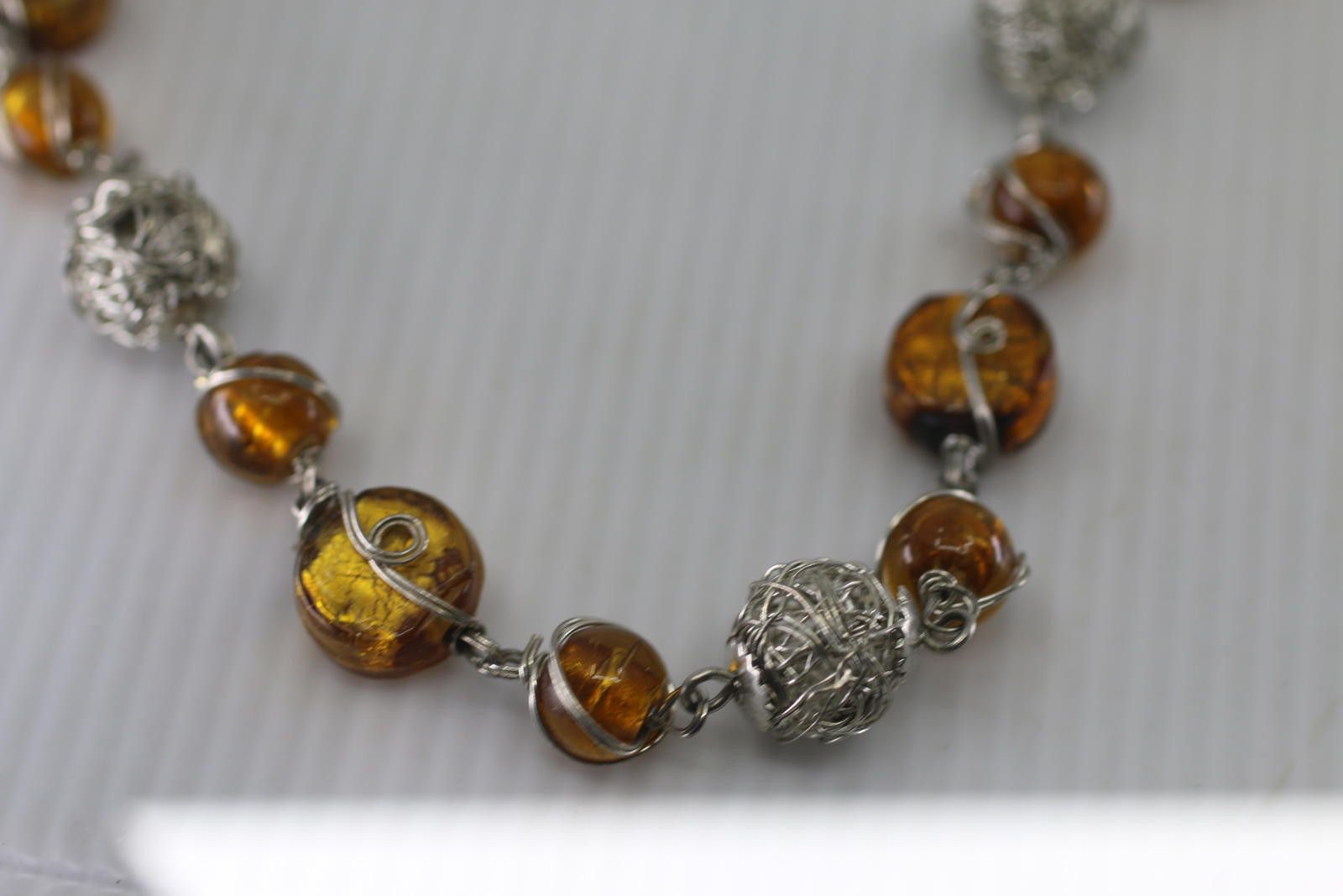The Unbranded Brand Handmade Amber Bead Necklace Silver Wire Artisan Necklace Size ONE SIZE - 9 Thumbnail