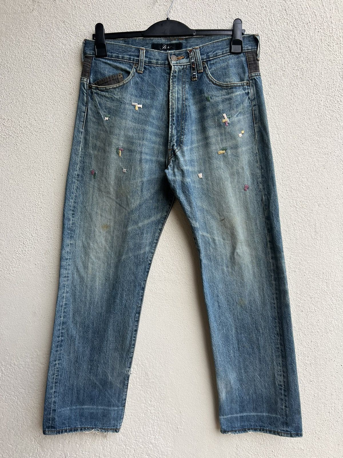wjk SHAPEL Japan Embroidery Decorated Patchwork Distressed Size US 34 / EU 50 - 6 Thumbnail