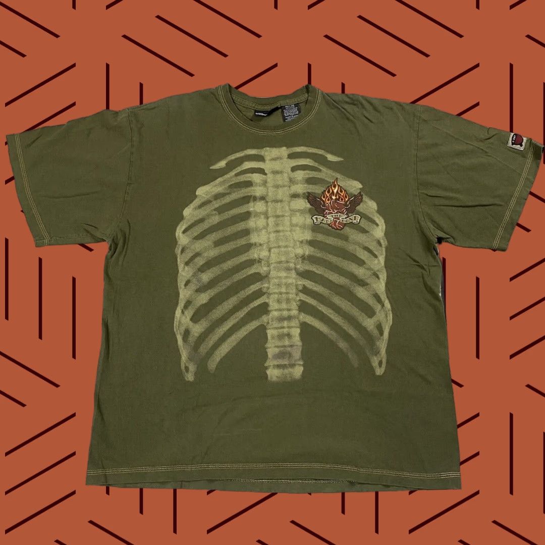 Vintage VINTAGE No Boundaries Grunge T-Shirt Adult Large Green Skeleton Bones 90s Mens Size US L / EU 52-54 / 3 - 1 Thumbnail