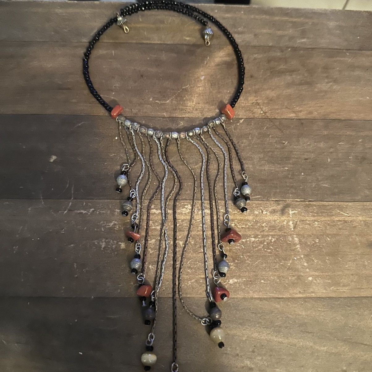 Other Tricolor coral chip fringe choker necklace Size ONE SIZE - 2 Thumbnail