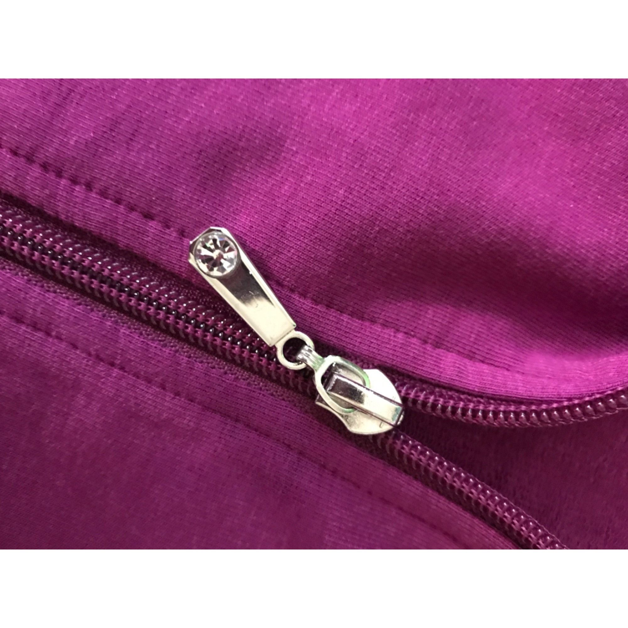 Vintage Christine Alexander Medium Purple Cotton Track Jacket Dance Size M / US 6-8 / IT 42-44 - 3 Thumbnail