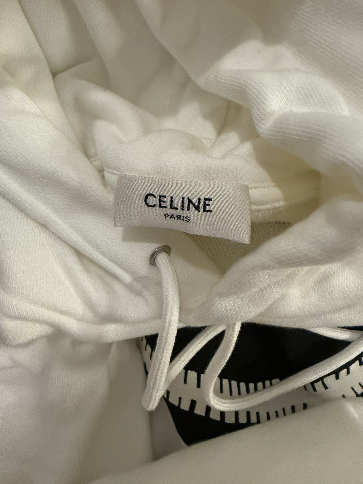Celine Celine White long hoodie with print Size US S / EU 44-46 / 1 - 5 Thumbnail