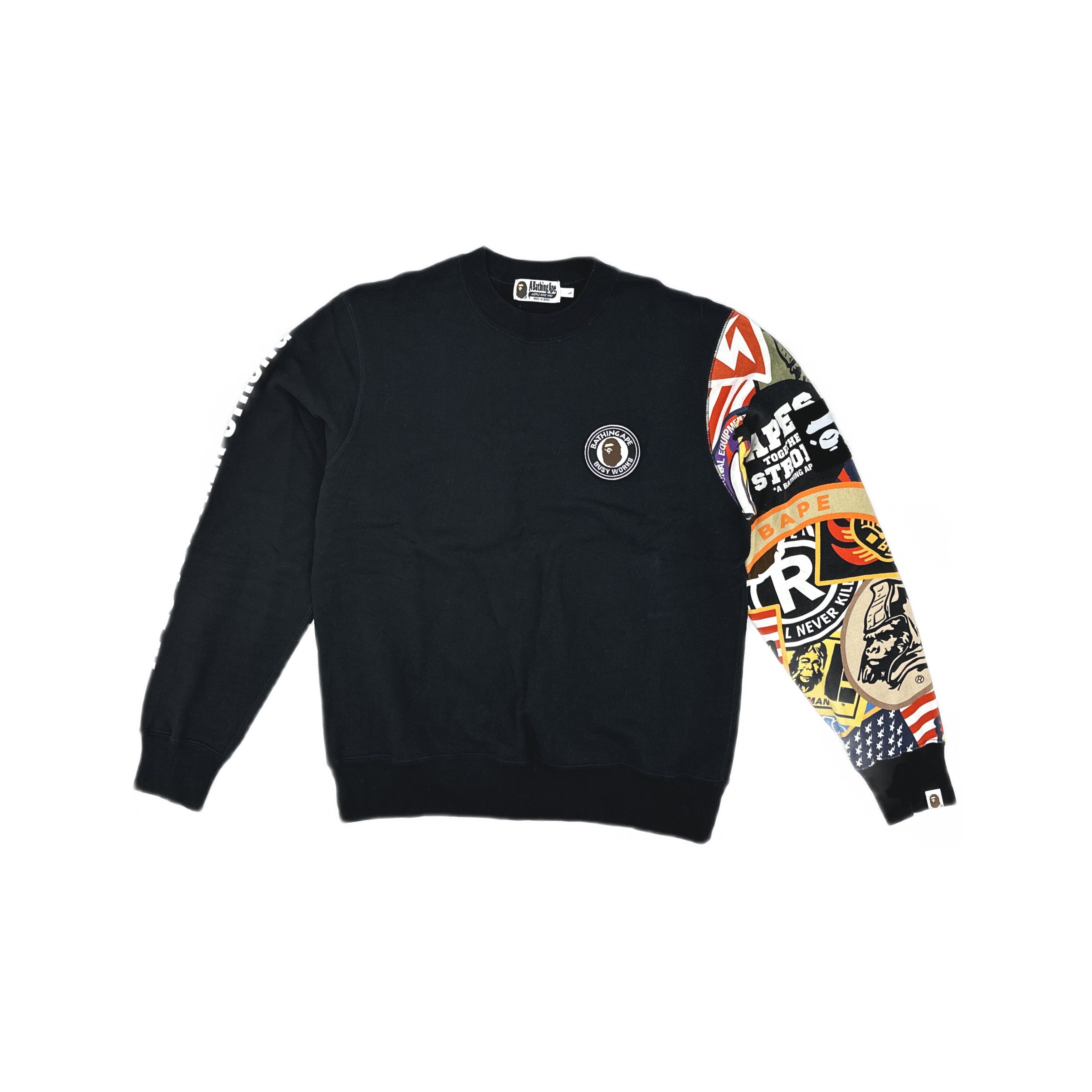 Bape A Bathing Ape Patchwork Sleeve Sweatshirt Size L Size US L / EU 52-54 / 3 - 1 Thumbnail