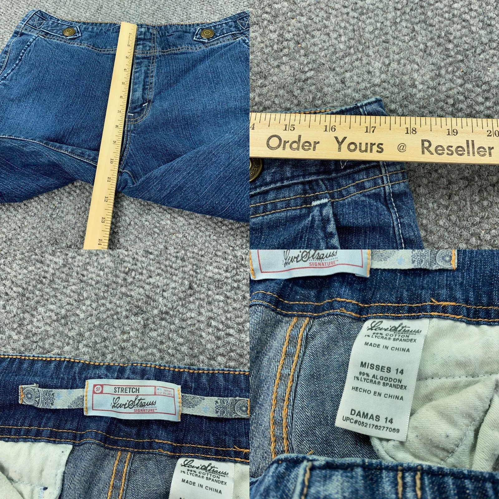 Levi's Levi Strauss Signature Cropped Jeans Womens Size 14 Blue Stretch Split Hem Size 36" / US 14 / IT 50 - 8 Thumbnail