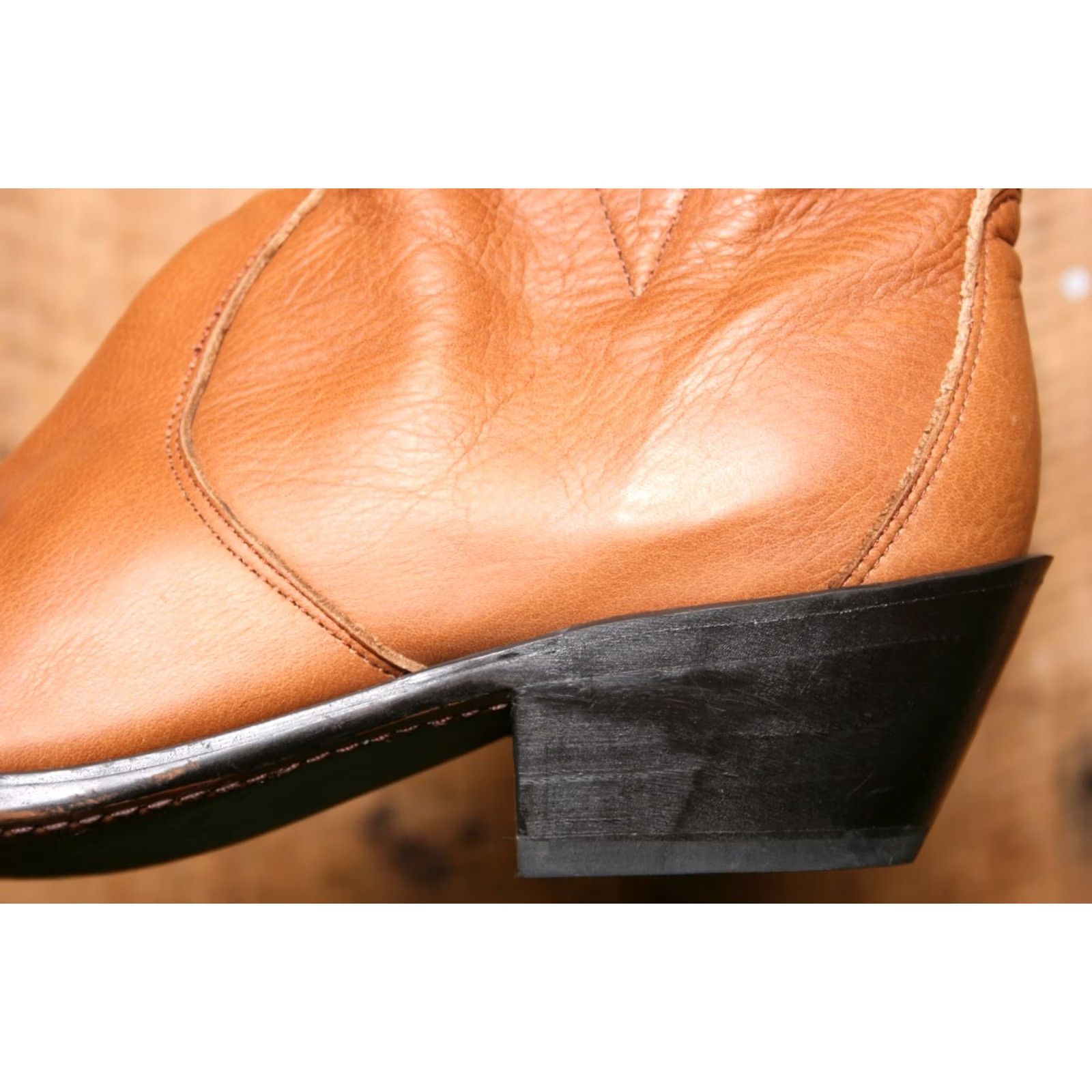 Durango VINTAGE Durango Pecan Leather Side Zip Demi Shaft Chain Ankle Boots Sz. 8.5 M Womens Western Boot Size US 9 / IT 39 - 7 Thumbnail