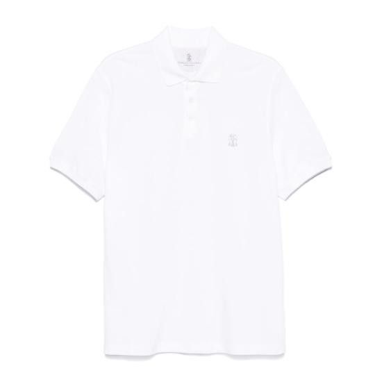 Brunello Cucinelli BRUNELLO CUCINELLI Men Polo Shirts ME8548788 CK640 WHITE Size US L / EU 52-54 / 3 - 1 Thumbnail