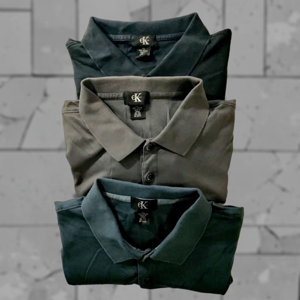 VINTAGE Calvin Klein Collection Polo Shirts Lot of XL Men Short