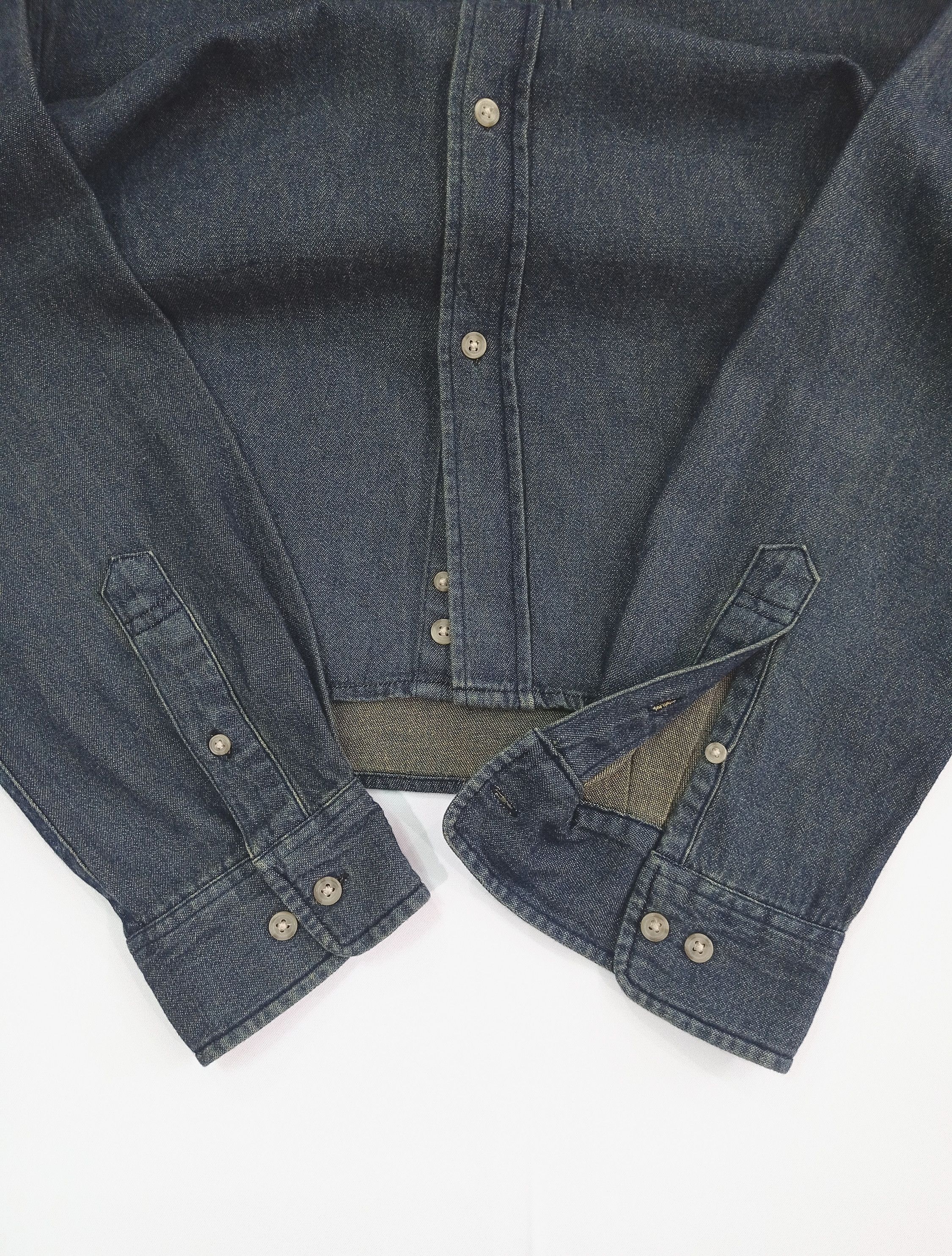 Denim Shirt Size L - 100% Cotton, Dark Blue, 9.5/10