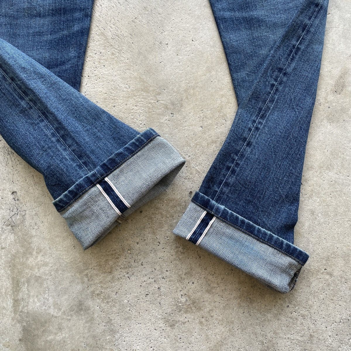 Japanese Brand Vintage Japanese Selvedge Jeans Slimfit Faded Denim Pants Size US 32 / EU 48 - 8 Thumbnail