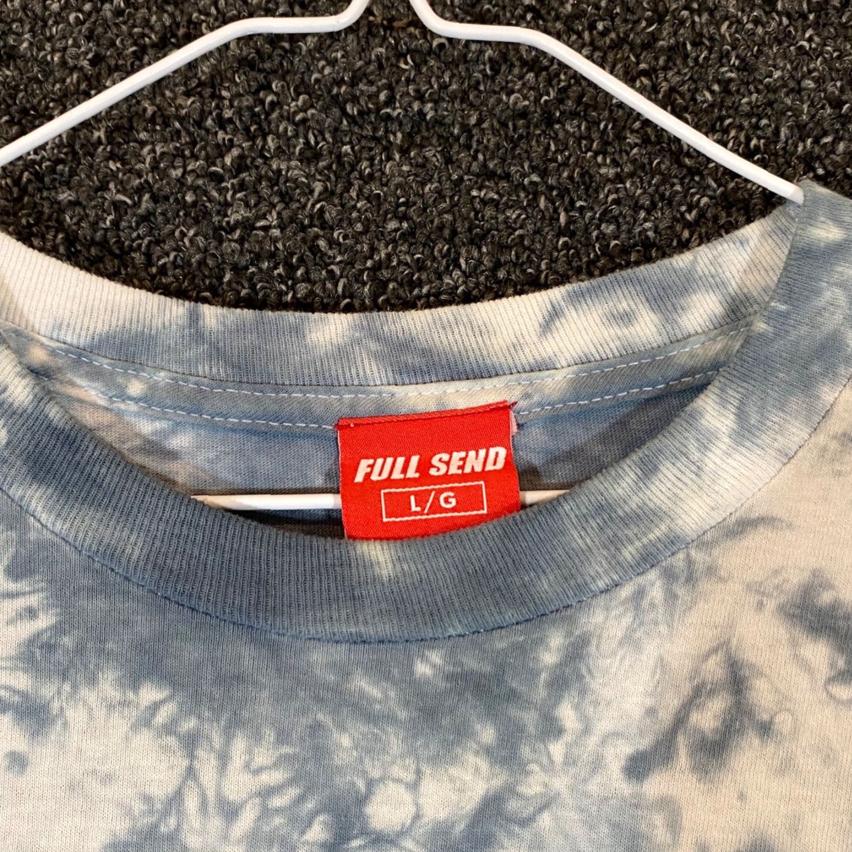 Vintage Full Send Shirt Mens Large Blue White Tie Dye Roll Hard Roll Safe L/S Nelk Boys Size US L / EU 52-54 / 3 - 3 Thumbnail