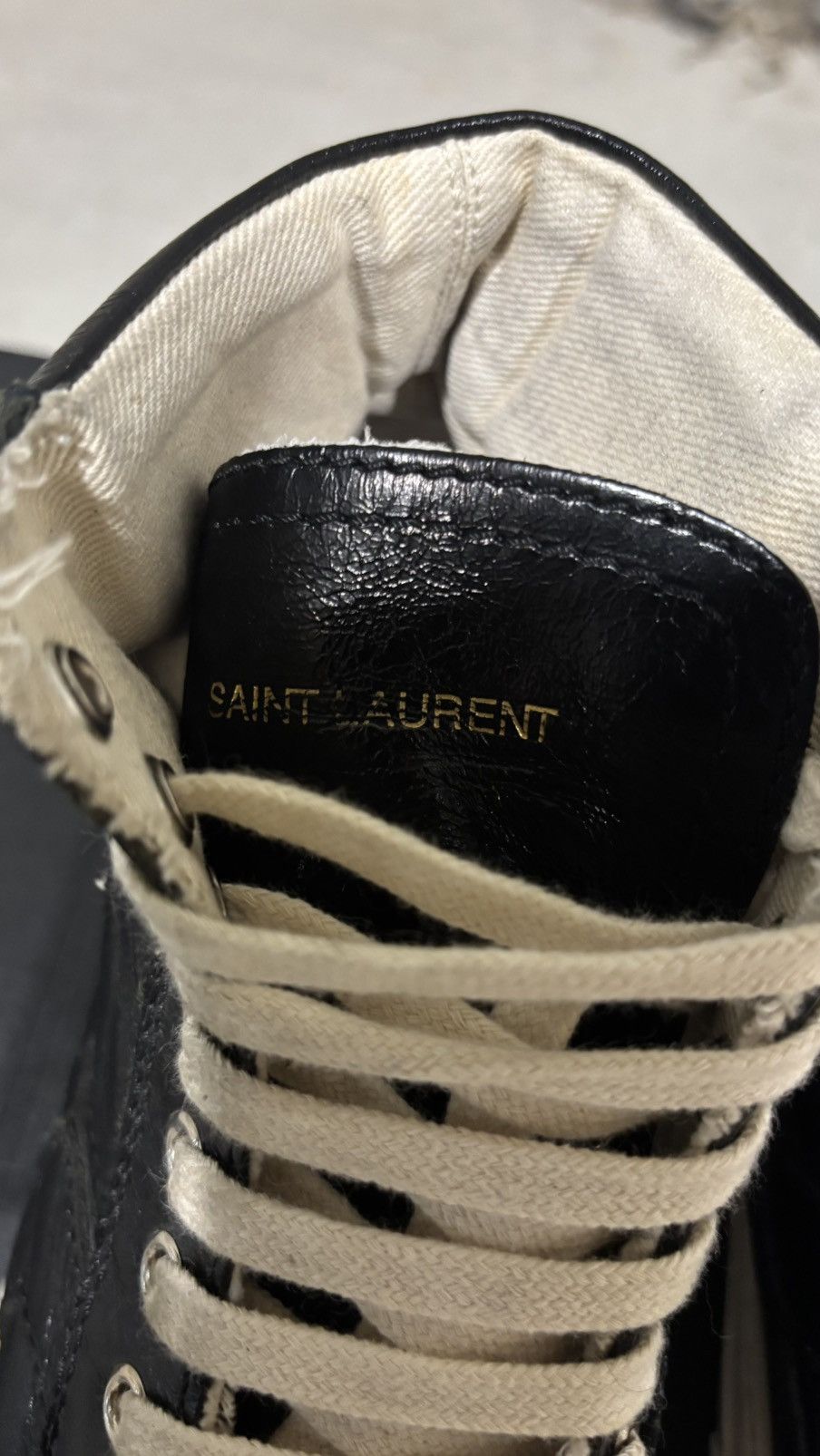 Saint Laurent Paris Saint Laurent Paris “Smoking Forever” High Top Sneaker Size US 5.5 / EU 38 - 11 Thumbnail