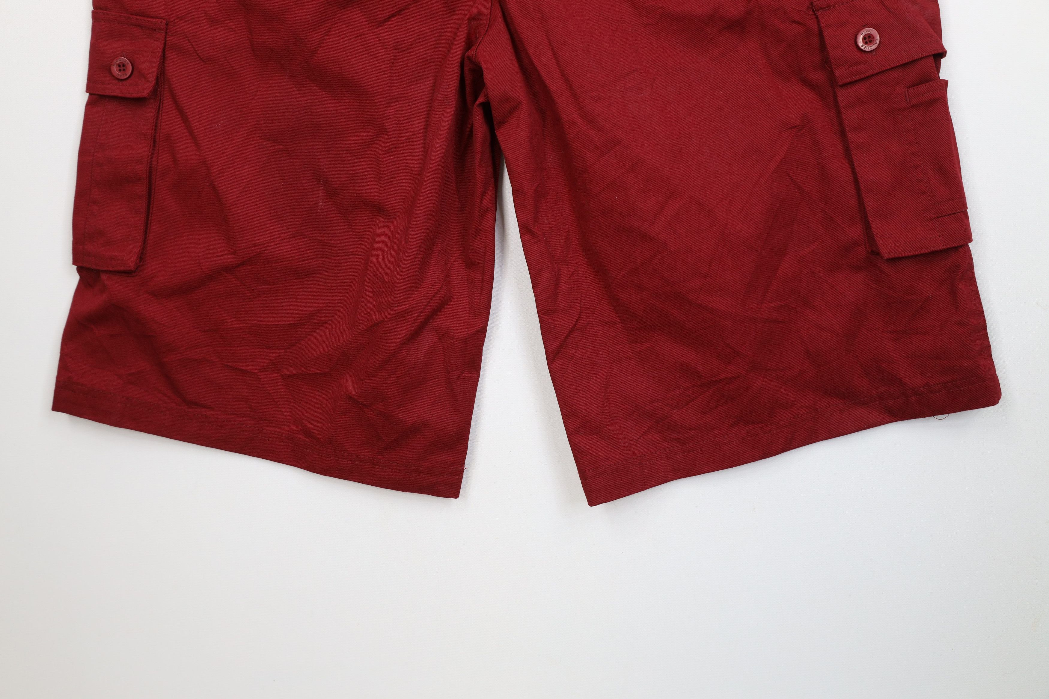 Vintage Vintage 90s Y2K Streetwear Baggy Loose Fit Cargo Shorts Red Size US 36 / EU 52 - 12 Thumbnail