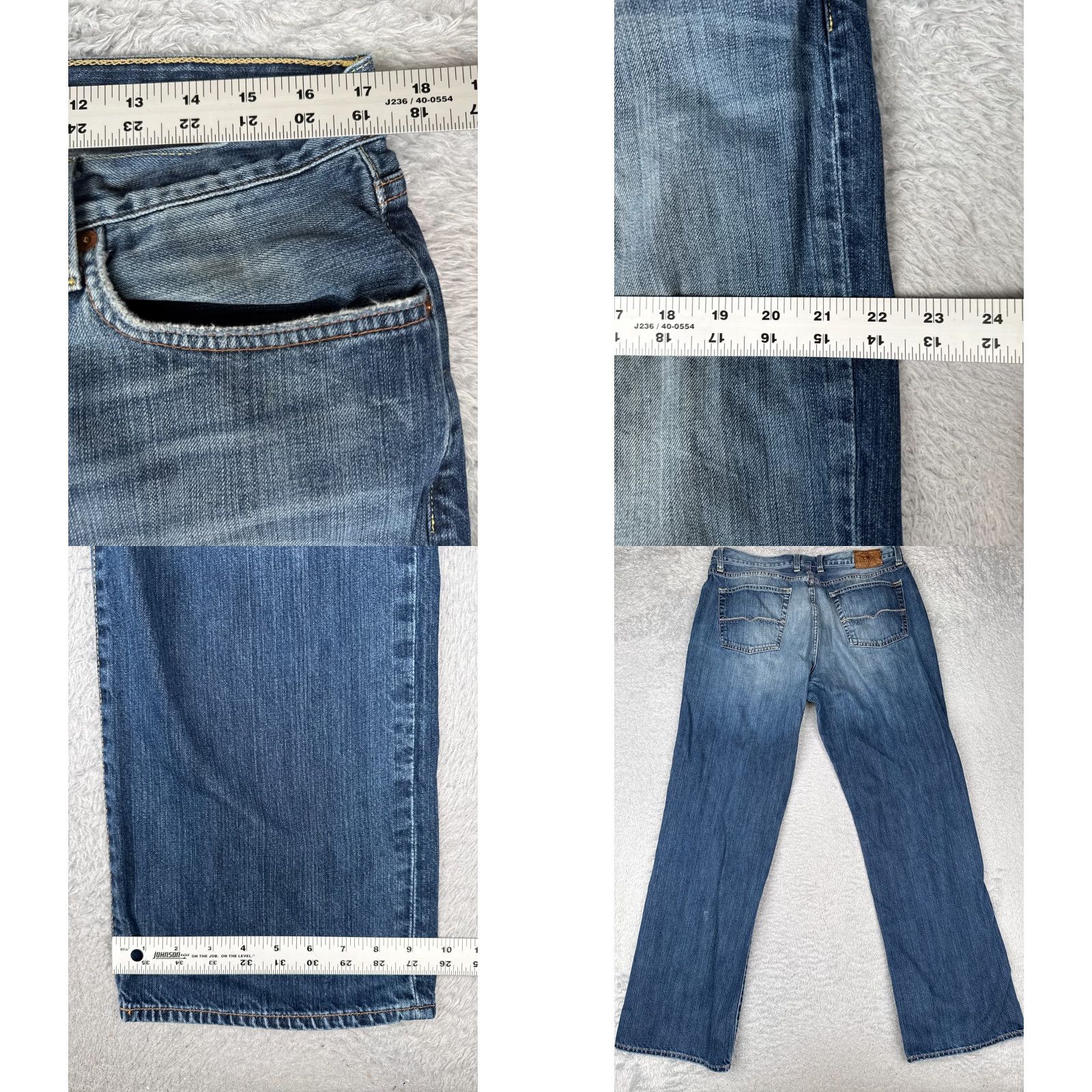 Lucky Brand VINTAGE Lucky Brand Jeans Mens 36x33 Blue Denim Bootcut Ashbury 181 100% Cotton Size US 36 / EU 52 - 9 Thumbnail