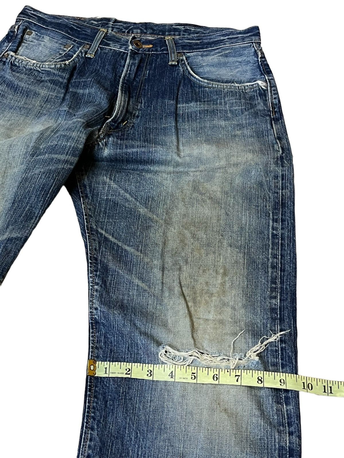 Edwin RIP🔥VINTAGE EDWIN 505-Z BUTTON FLY DISTRESSED SELVEDGE DENIM Size US 32 / EU 48 - 16 Thumbnail