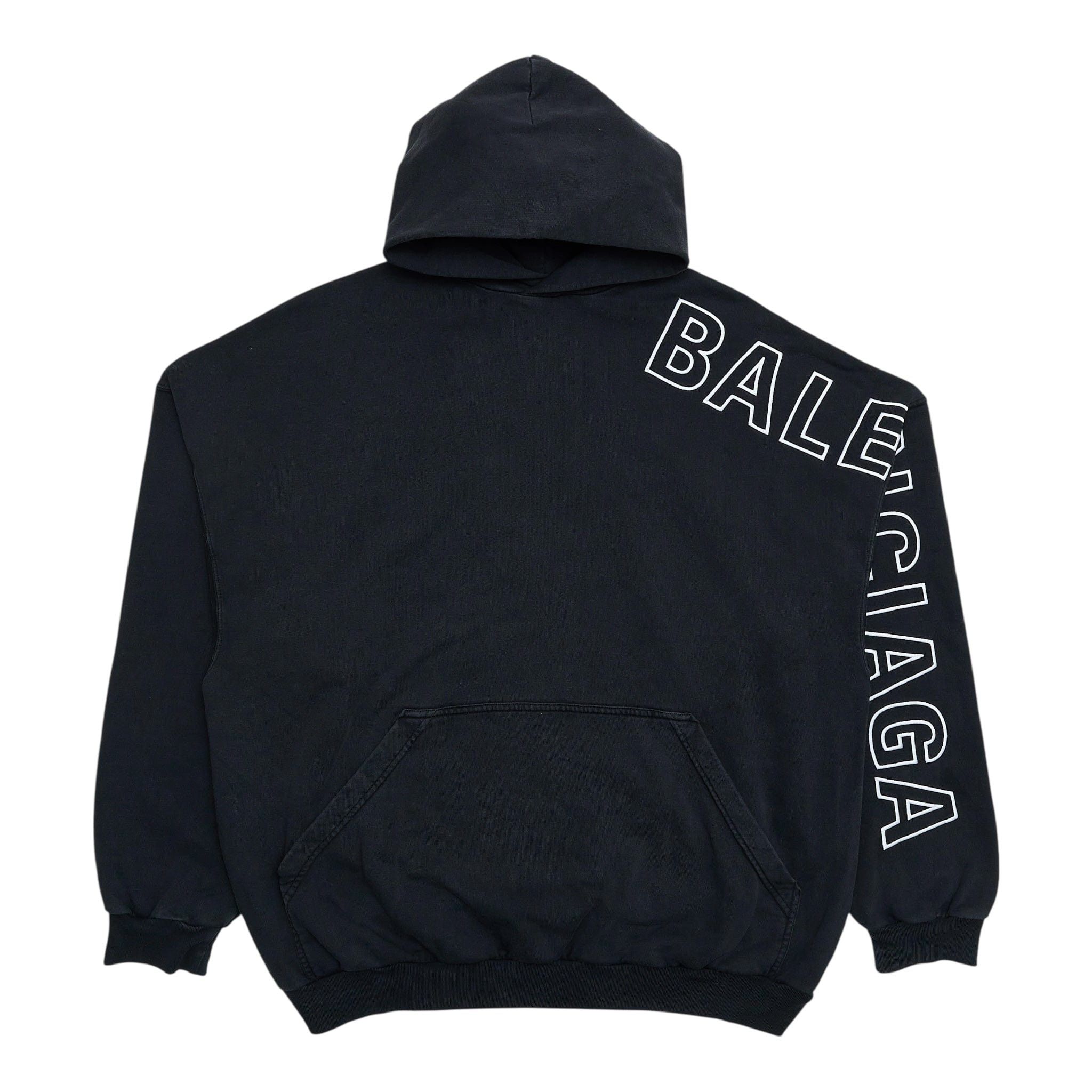 Balenciaga DMG Side Logo Hooded Sweatshirt Black Size US M / EU 48-50 / 2 - 1 Thumbnail