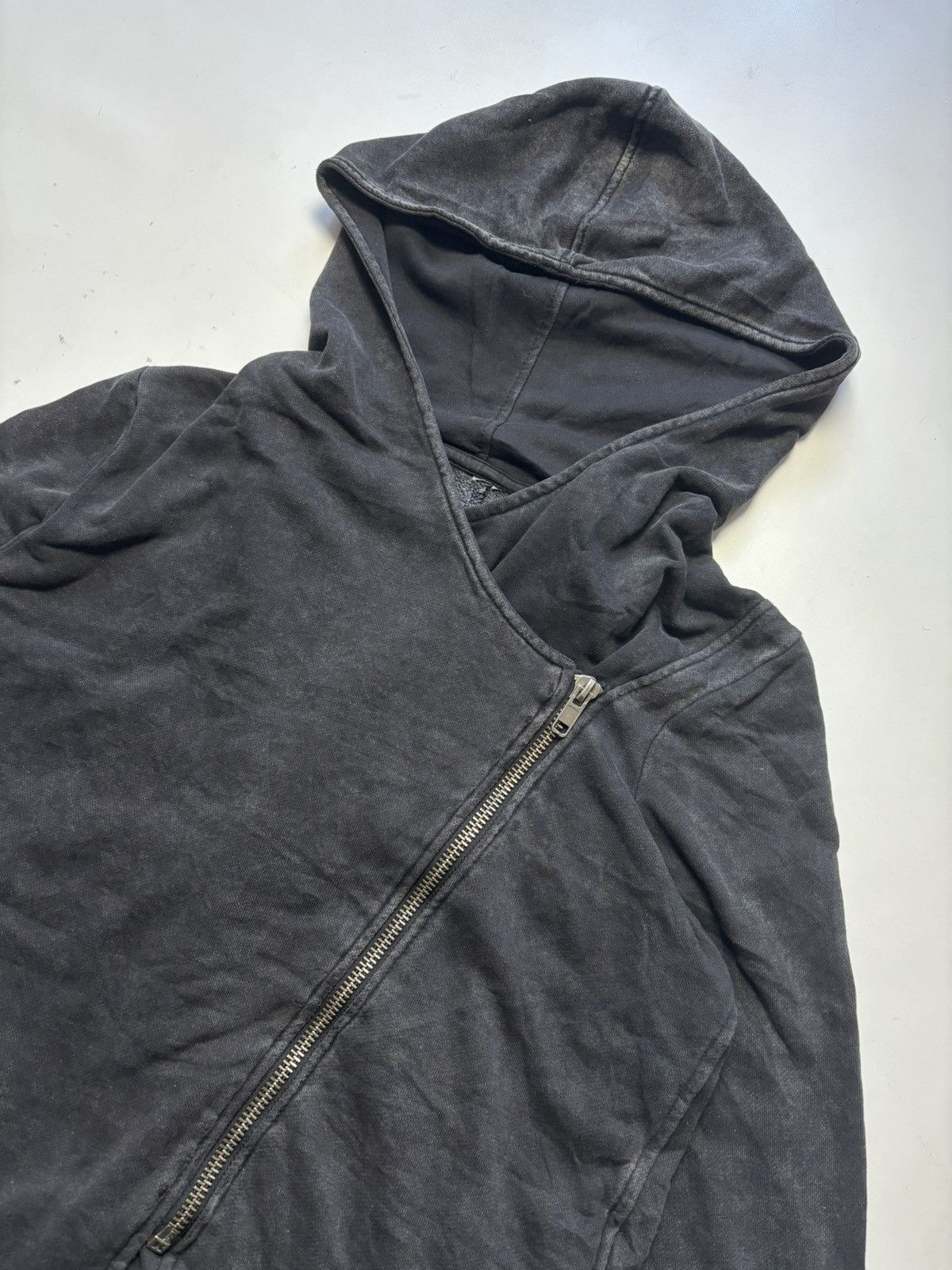 If Six Was Nine Avant garde washed asymmetric zip hoodie Rick Owens style Size M / US 6-8 / IT 42-44 - 9 Thumbnail