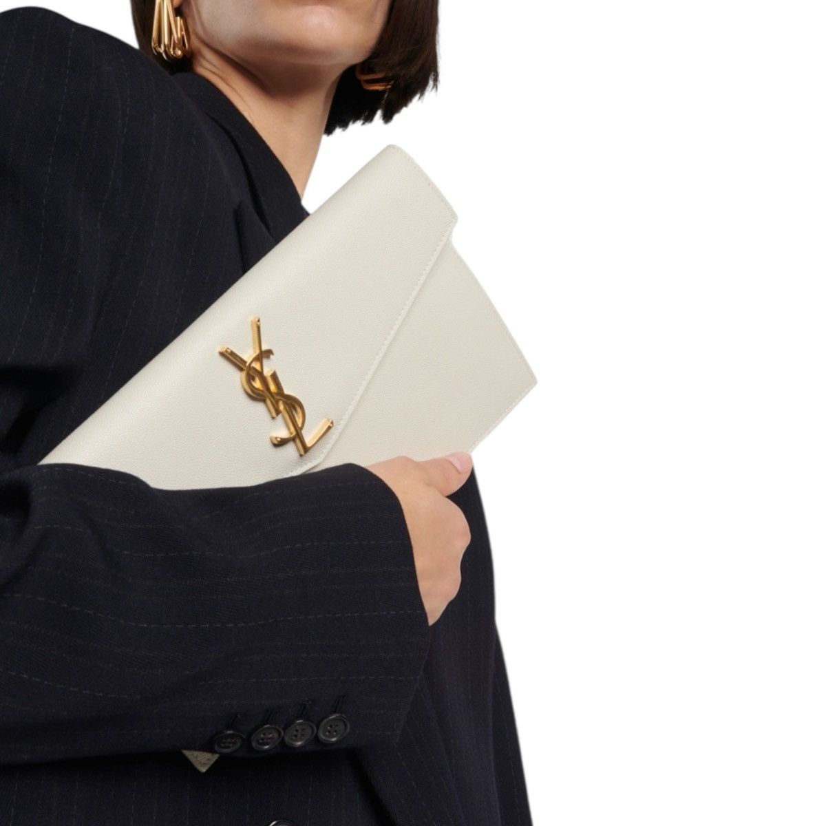Saint Laurent Paris Saint Laurent Envelope clutch white Size ONE SIZE - 5 Thumbnail