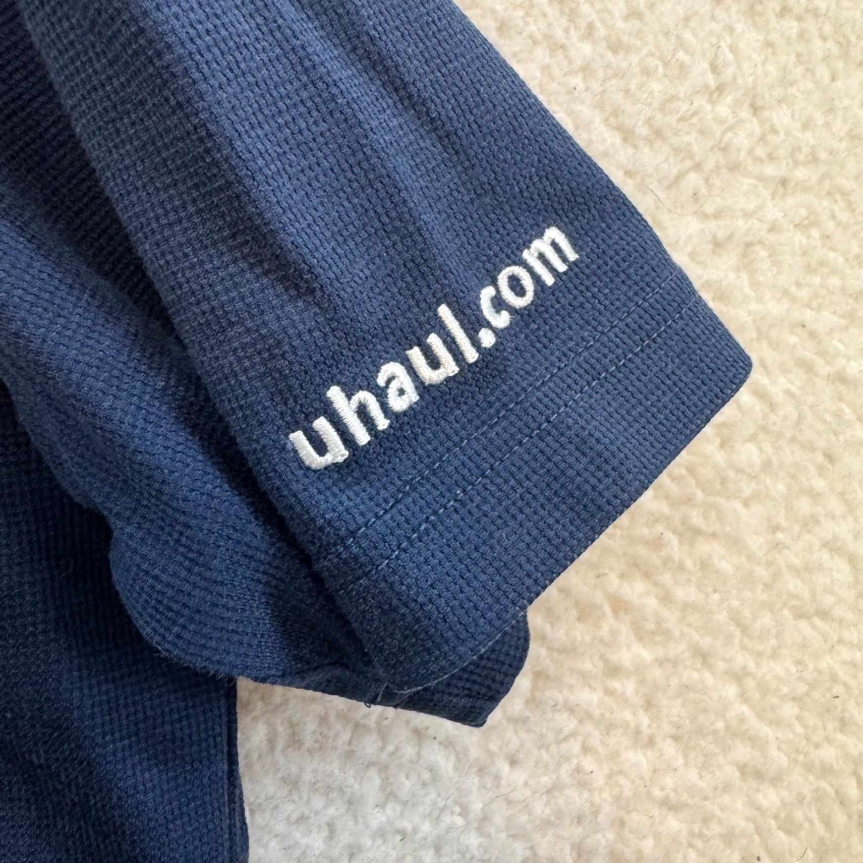 Vintage U-Haul Polo Shirt Navy Blue Reflective Work Uniform Mens Large XL Shirt Size US L / EU 52-54 / 3 - 4 Thumbnail